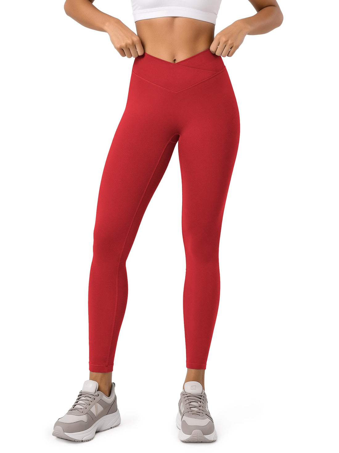 ODODOS Hidden Scrunch Butt Lifting Crossover Leggings for Women - 25" / 27" / 29" No Front Seam High Waist Yoga Pants
