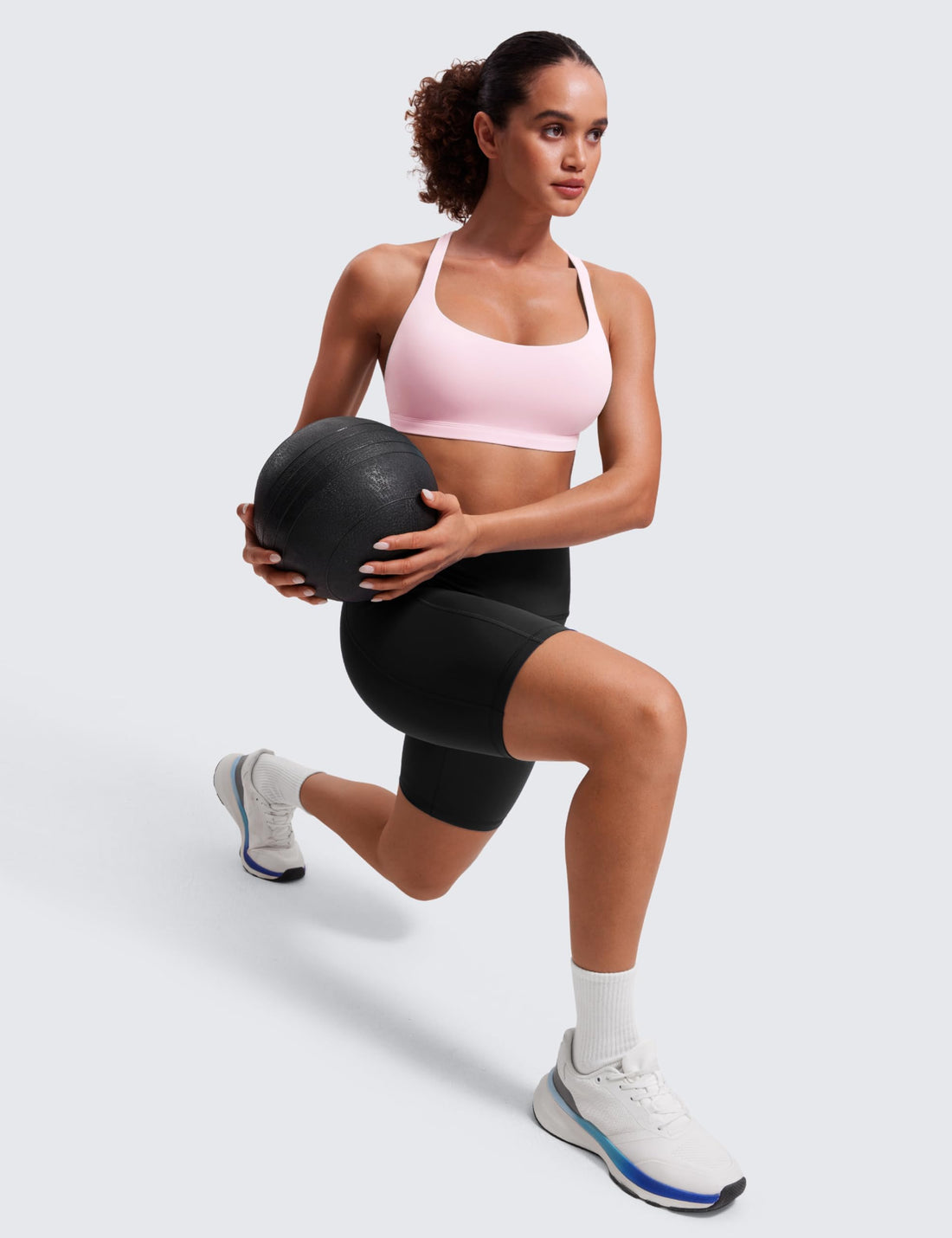 CRZ YOGA Naked Feeling Cross Back Sports Bras | Light Support, Removable Pads, Yoga, Sleek, Strappy, Scoop Neck, for Women