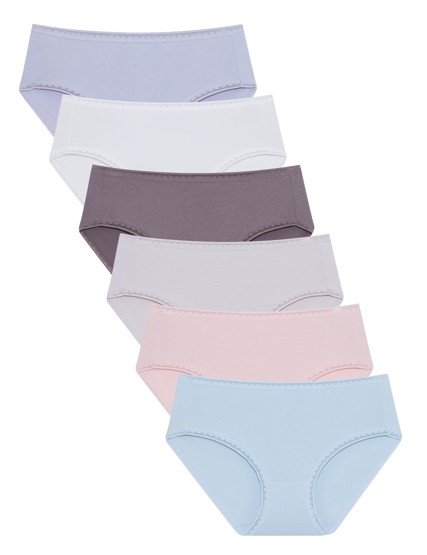 ANLIQI Women's Cotton Modal Ployamide Bikini Panties, Soft Moisture Wicking Hipster Briefs Undies for Ladies Multi-Pack
