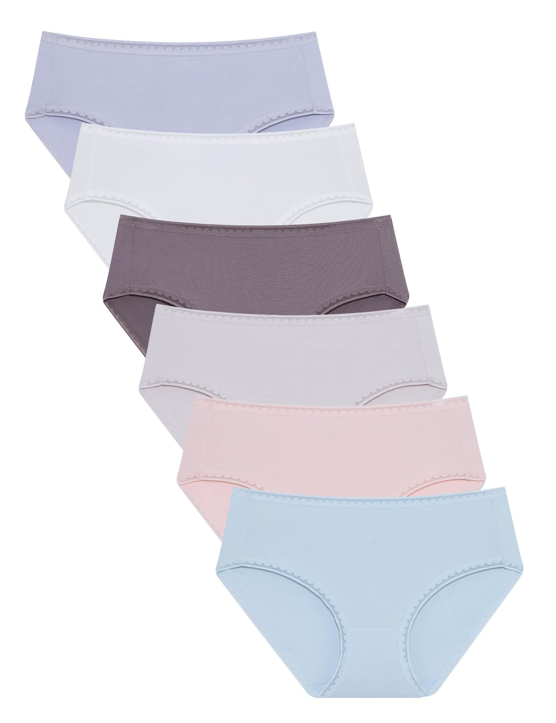 ANLIQI Women's Cotton Modal Ployamide Bikini Panties, Soft Moisture Wicking Hipster Briefs Undies for Ladies Multi-Pack
