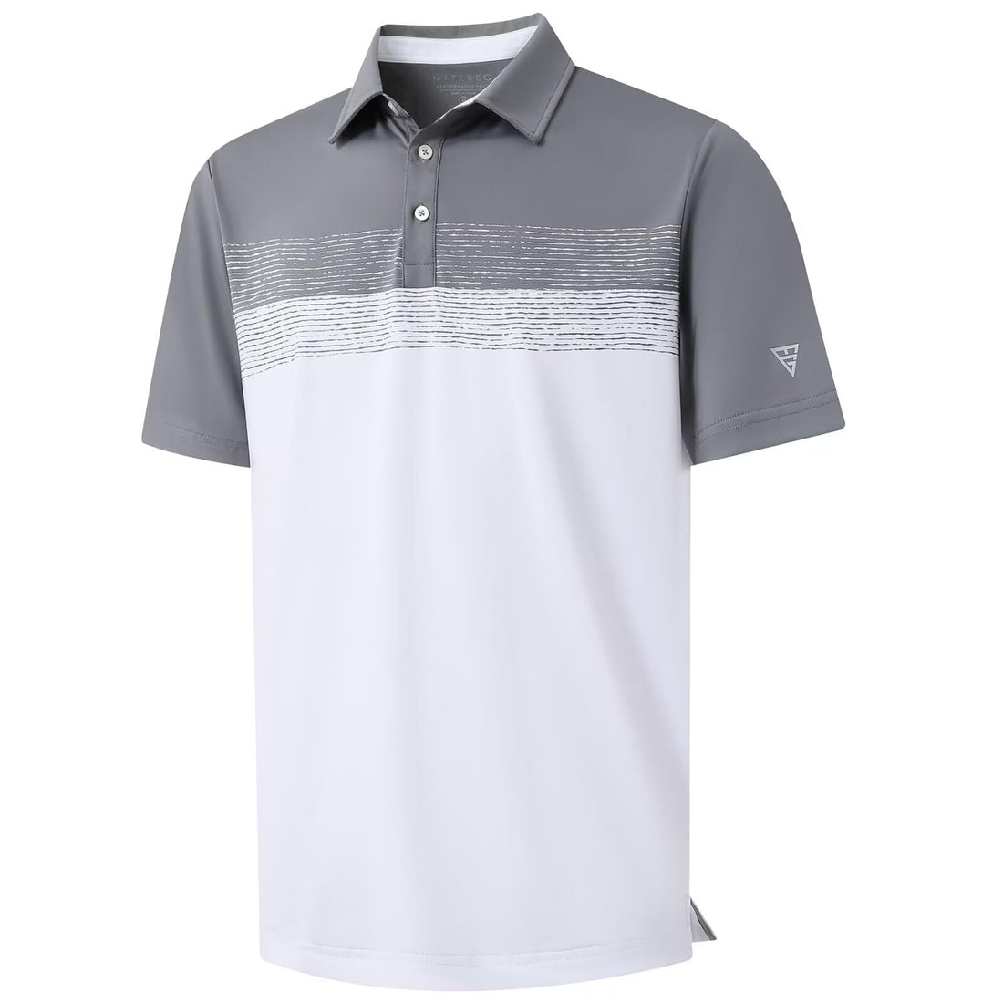 M MAELREG Golf Shirts for Men Dry Fit Performance Chest Print Color Block Moisture Wicking Casual Short Sleeve Polo Shirts