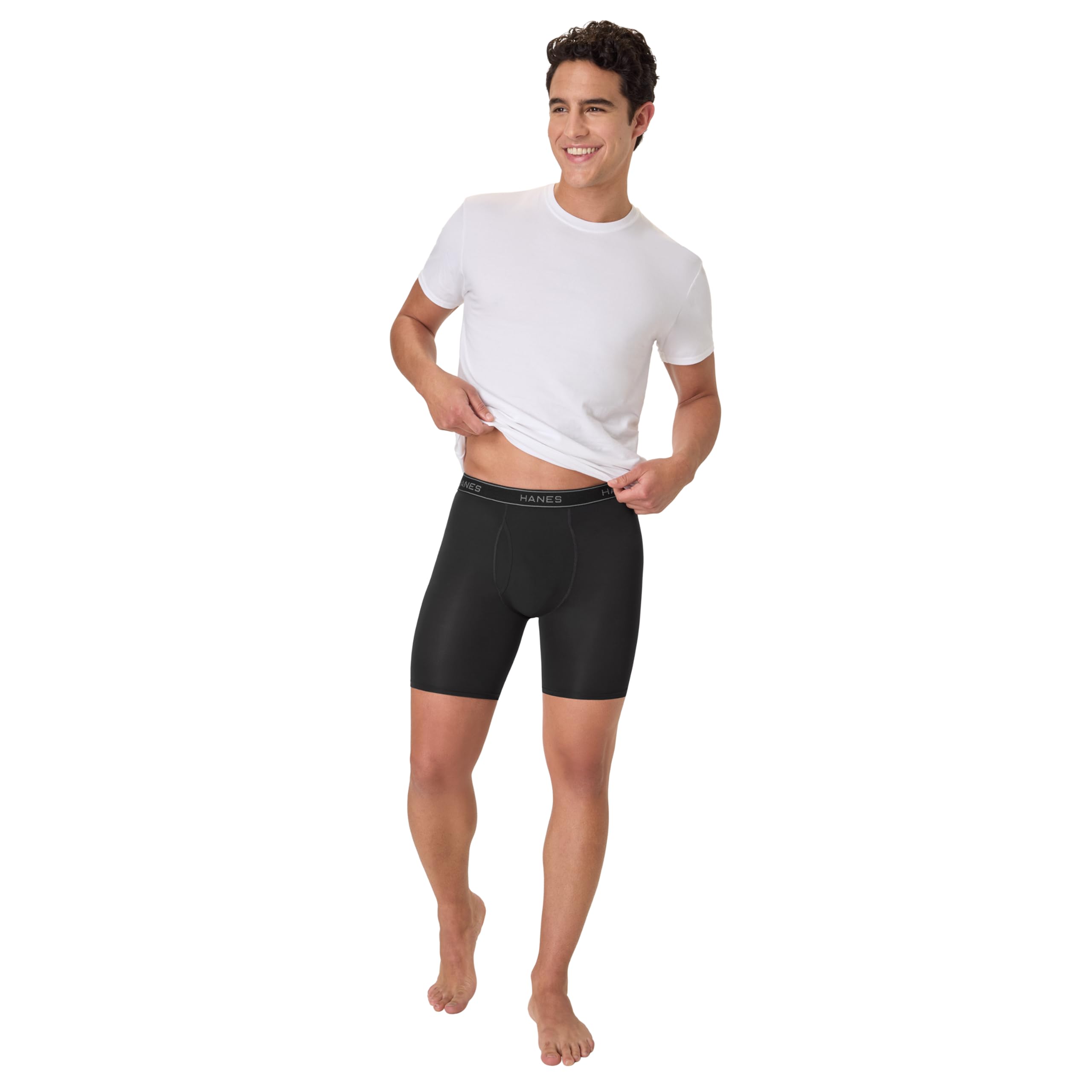 Hanes Men's Underwear Boxer Brief Pack, Performance Stretch Underwear, Moisture-wicking Boxer Briefs for Men, 6-pack