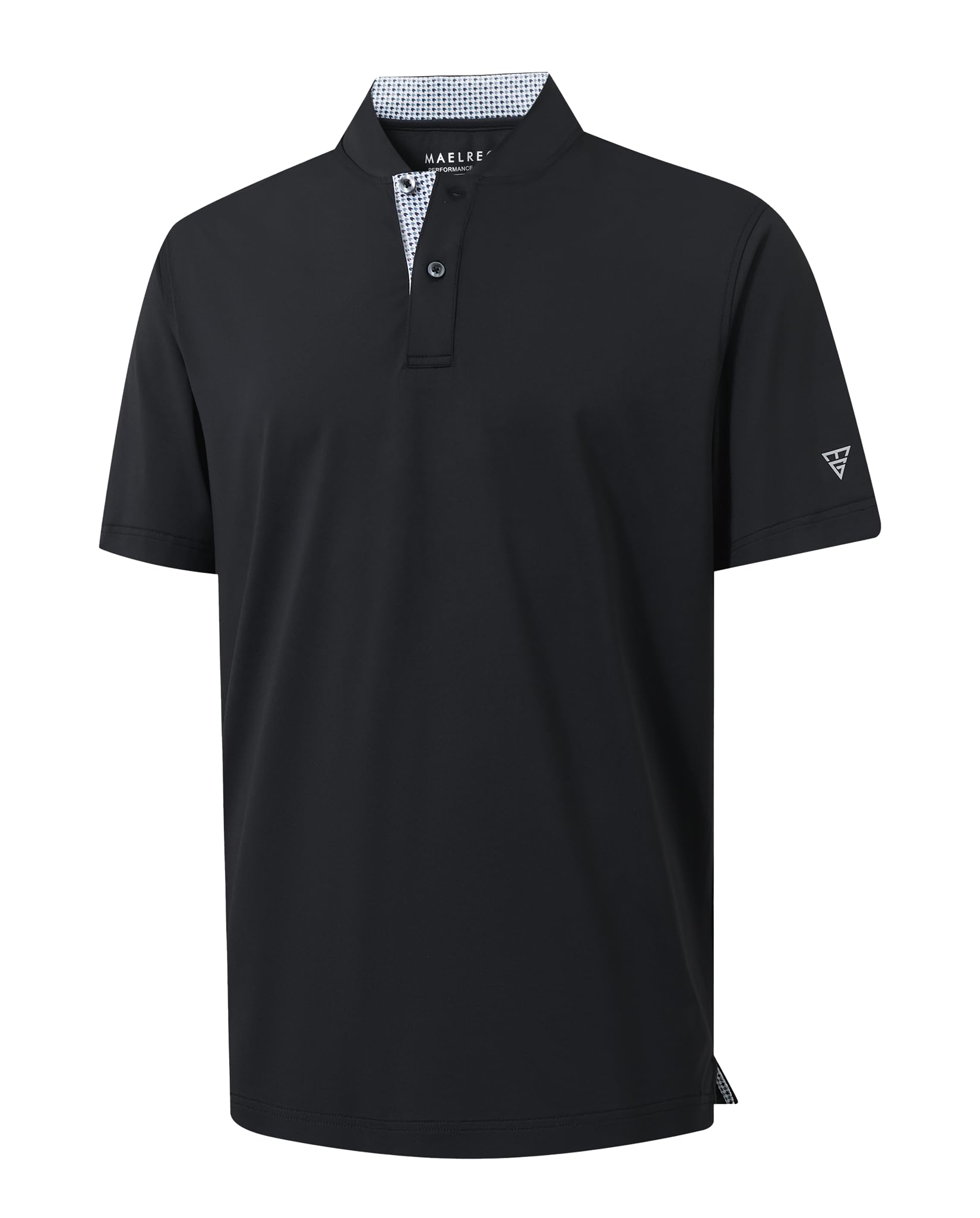 M MAELREG Mens Golf Shirts Collarless Performance Dry Fit Moisture Wicking Casual Solid Short Sleeve Henley Shirts for Men