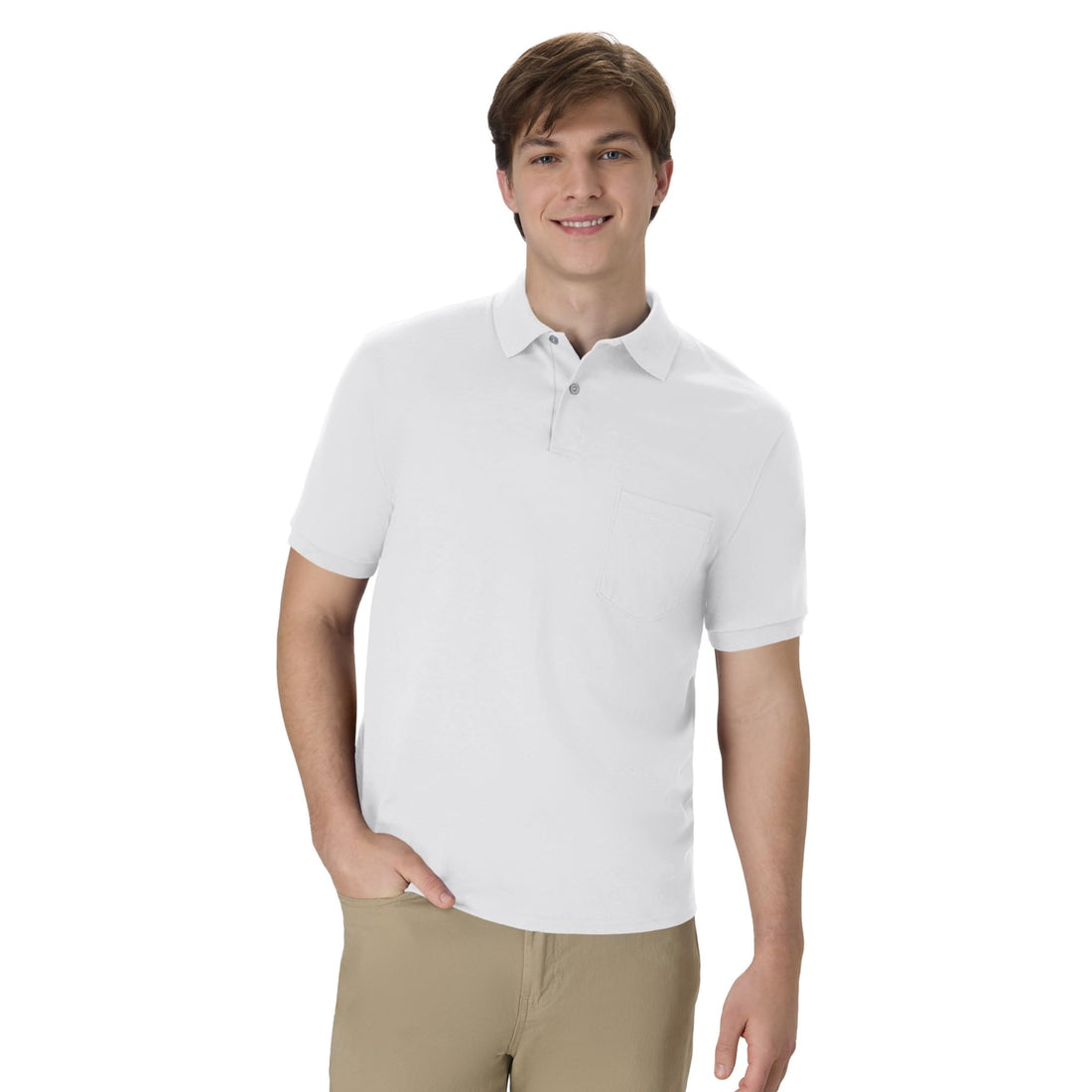 Hanes Men's Short Sleeve Jersey Pocket Polo (Pack of 2)