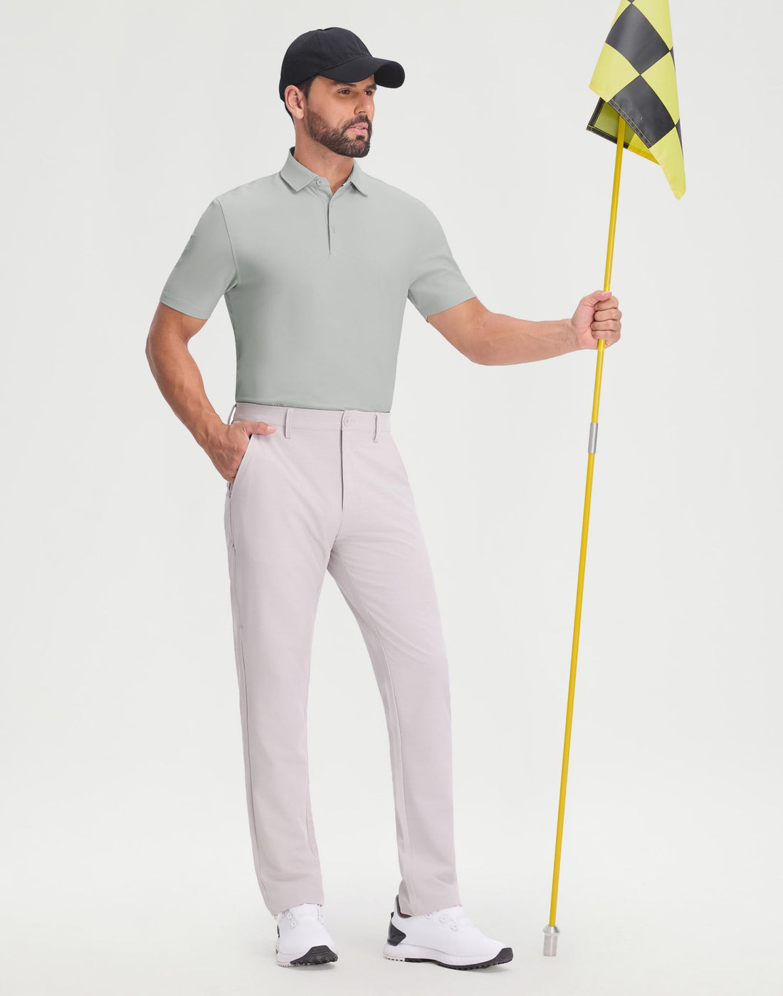 M MAELREG Golf Shirts for Men Dry Fit Waffle Textured Collared Short Sleeve Moisture Wicking Casual Sports Mens Polo Shirts