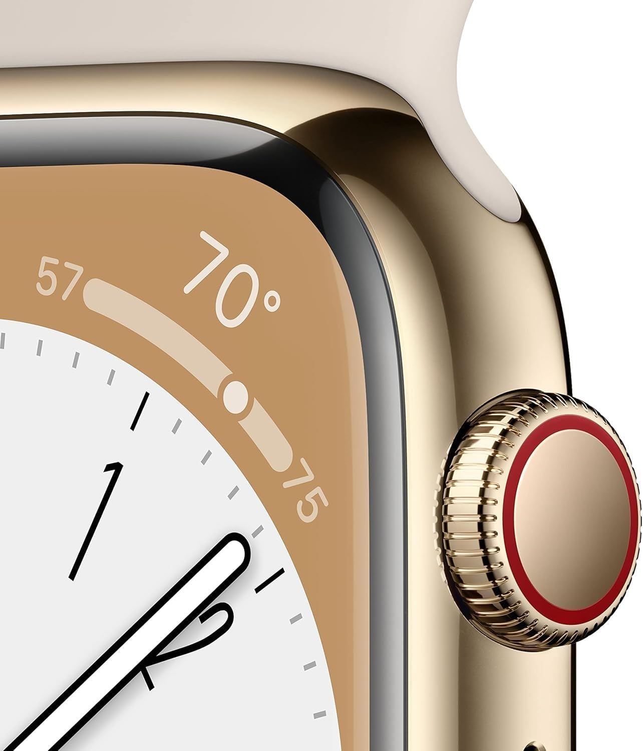 Apple Watch Series 8 [GPS, 41mm] - Starlight Aluminum Case with Starlight Sport Ban, M/L (Renewed)