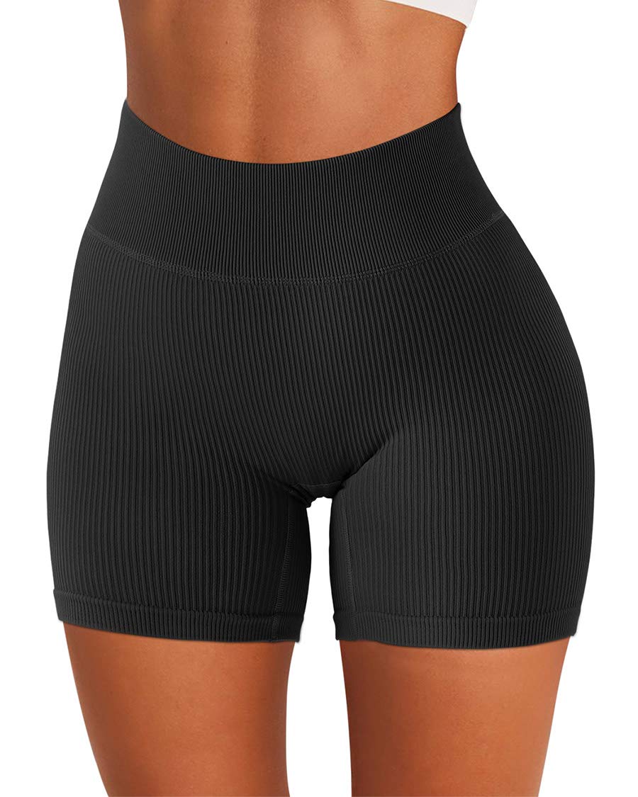 SUUKSESS Women Ribbed Seamless Leggings High Waisted Workout Gym Yoga Pants