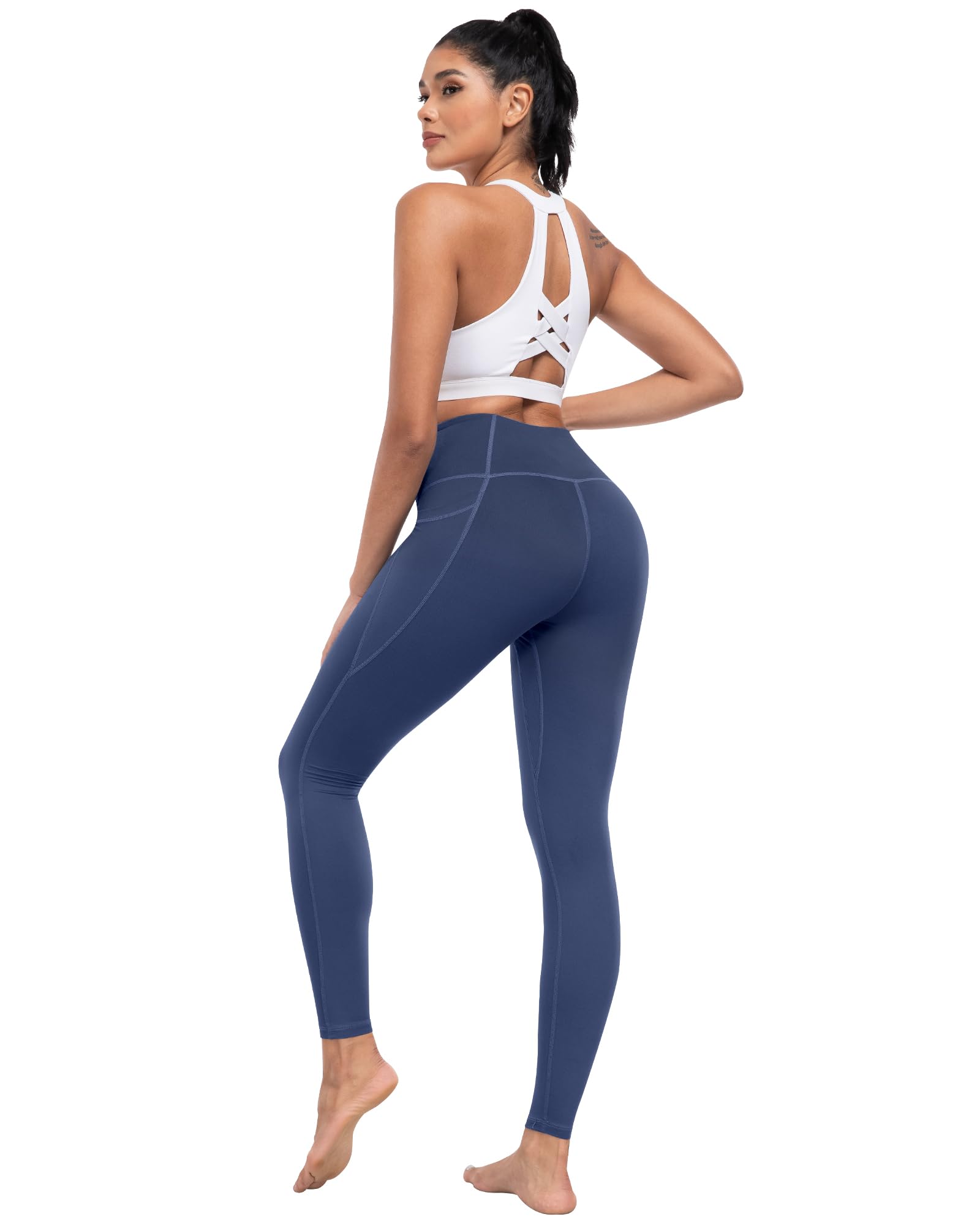 ATHVOTAR Leggings with Pockets for Women, 7 Packs High Waisted Workout Tummy Control Yoga Pants
