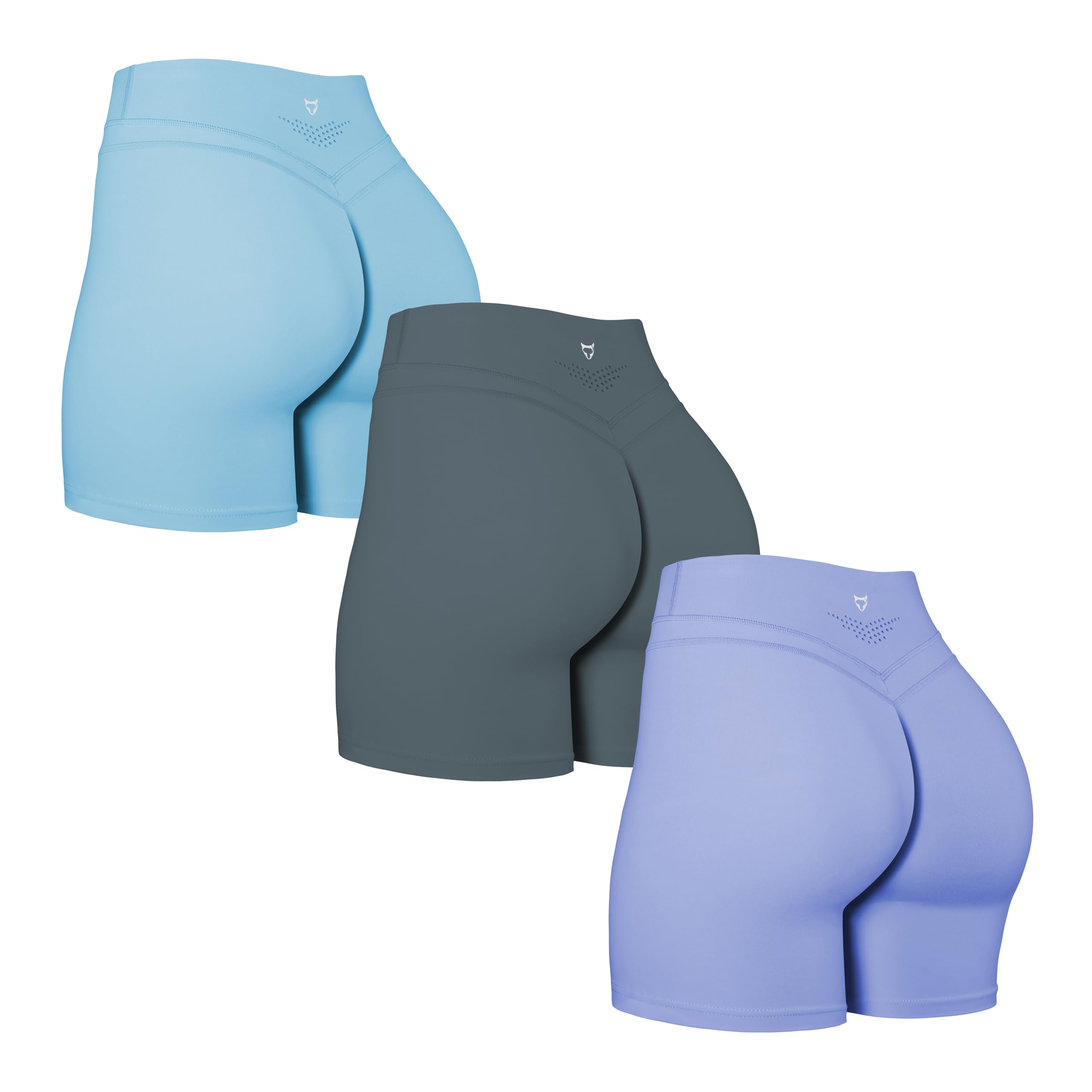 TomTiger Yoga Shorts for Women Tummy Control High Waist Biker Shorts Exercise Workout Curve Lifting Tights Short Pants