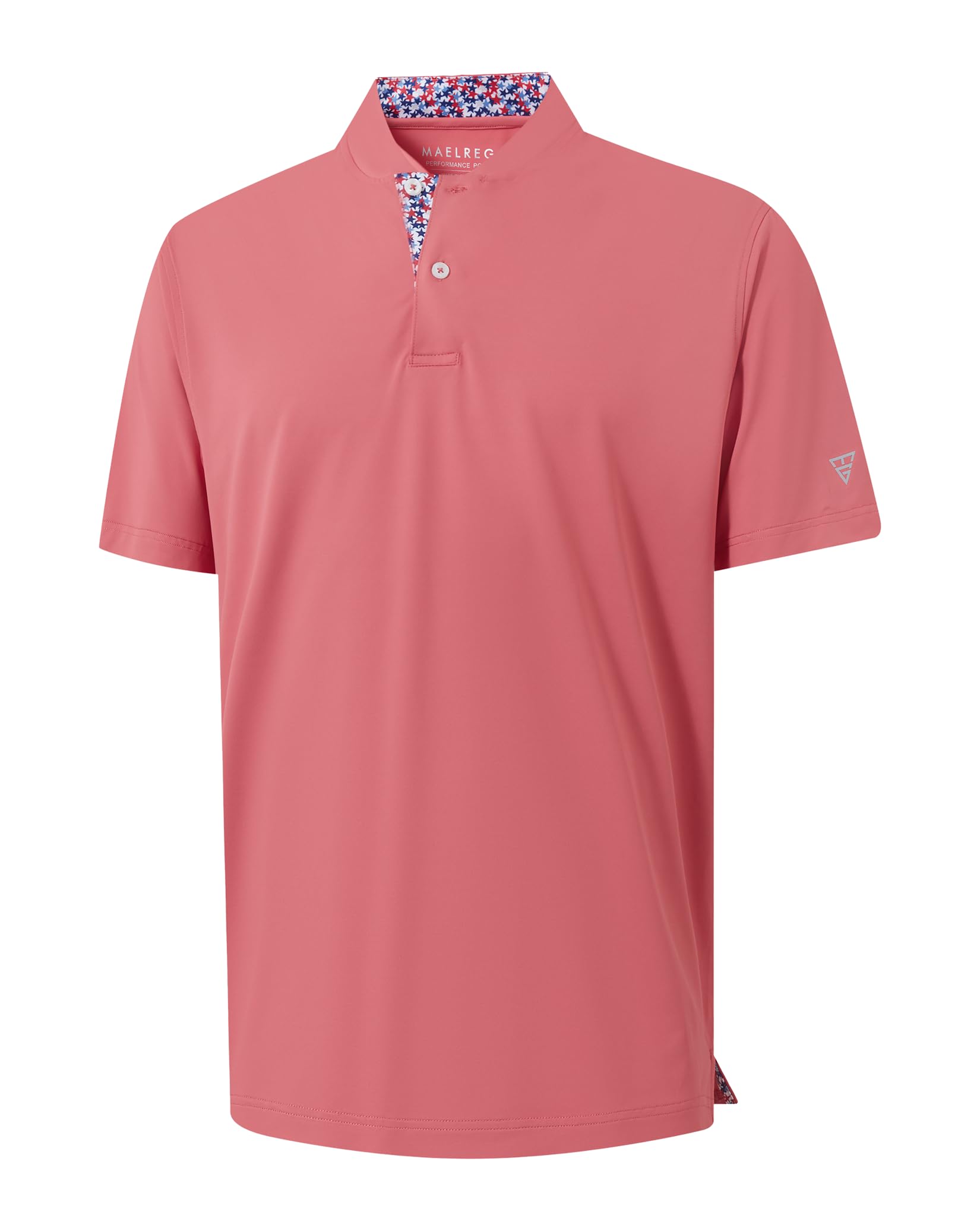 M MAELREG Mens Golf Shirts Collarless Performance Dry Fit Moisture Wicking Casual Solid Short Sleeve Henley Shirts for Men