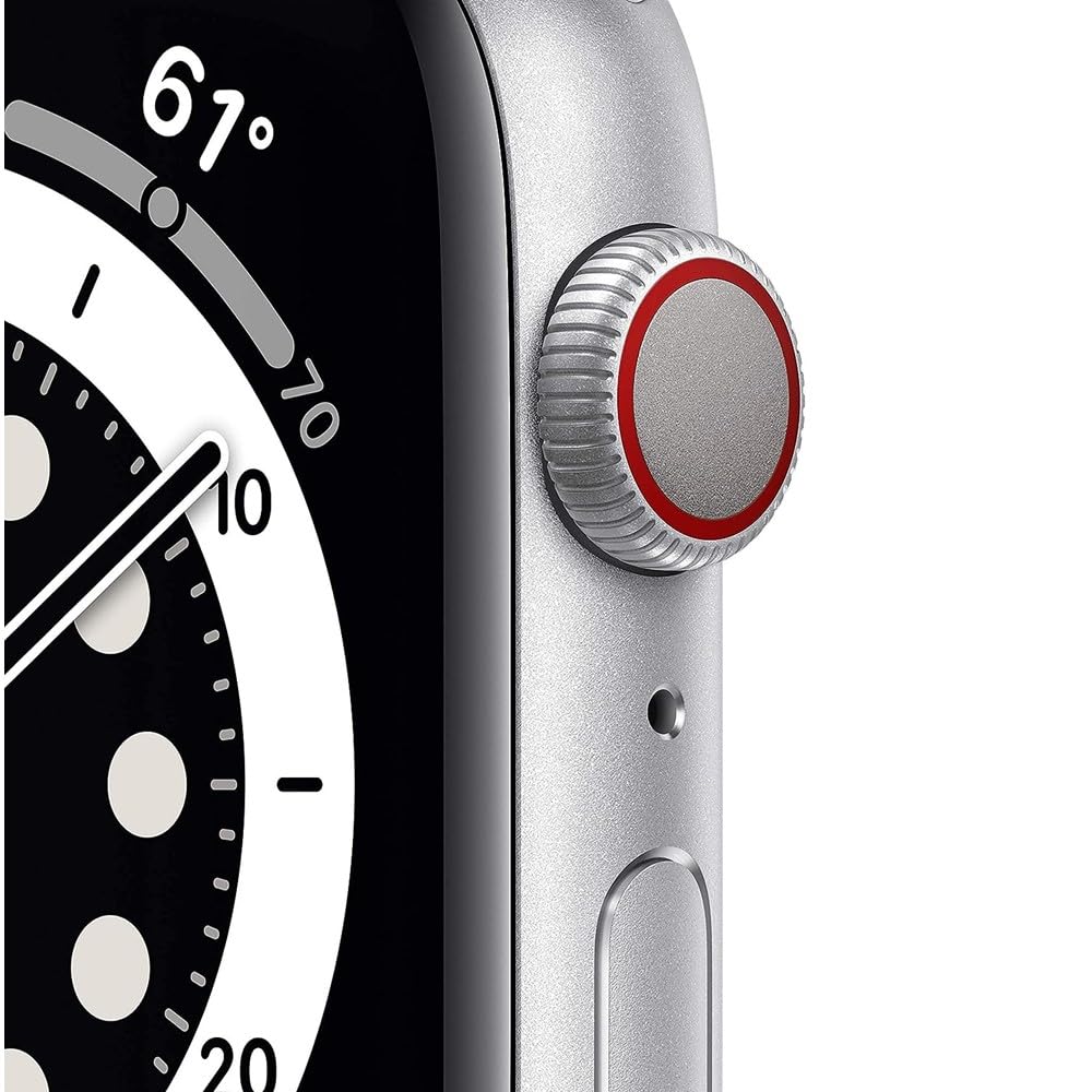Apple Watch Series 6 (GPS + Cellular, 44mm) - Space Gray Aluminum Case with Black Sport Band (Renewed)