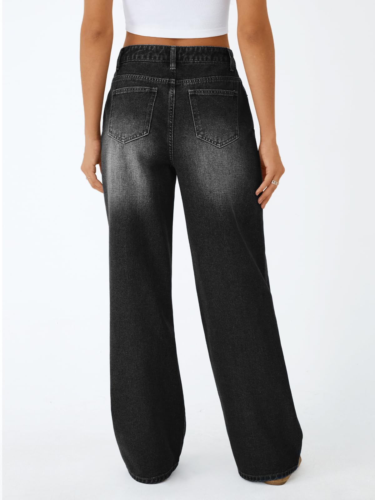 Trendy Queen Women High Waisted Straight Wide Leg Jeans Stretch Baggy Pants | High Rise Denim, Relaxed Fit Trousers, Retro Y2K Aesthetic, Streetwear Style, Long Straight Leg Pants