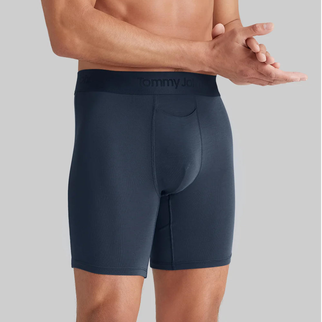 Tommy John Men's Mid-Length Boxer Briefs - Second Skin Fabric - 6" Inseam, Underwear with Contour Pouch and Quick Draw Fly