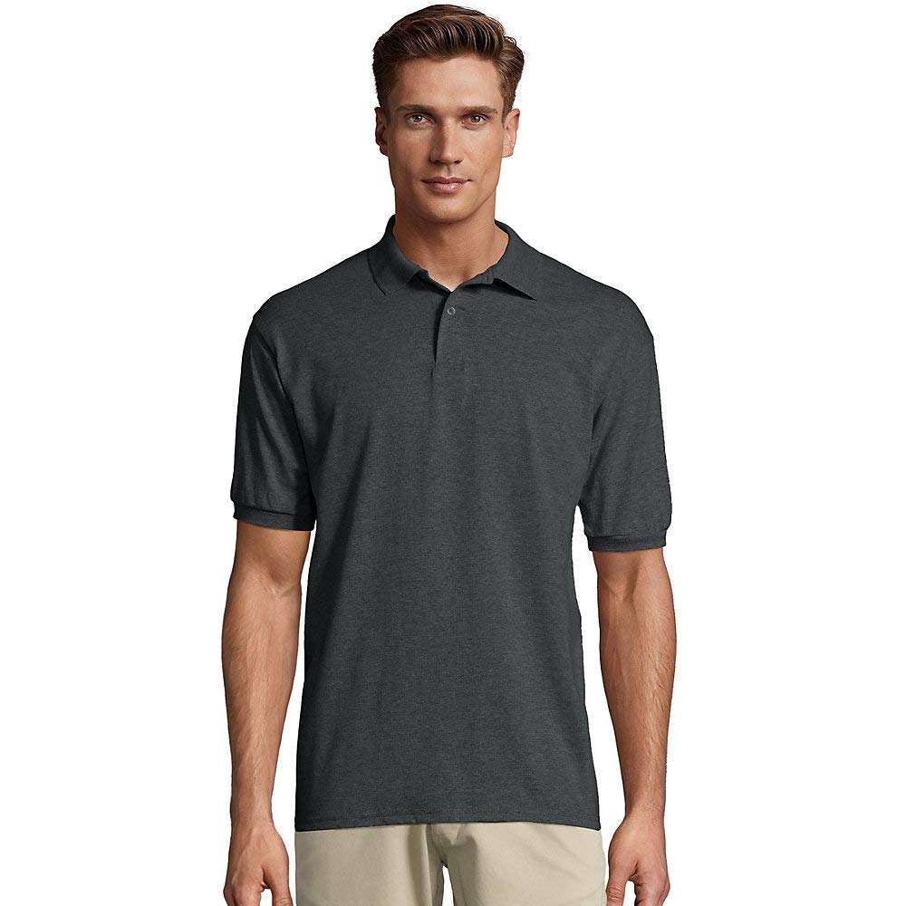 Hanes EcoSmart Men's Polo Shirt, Cotton Jersey