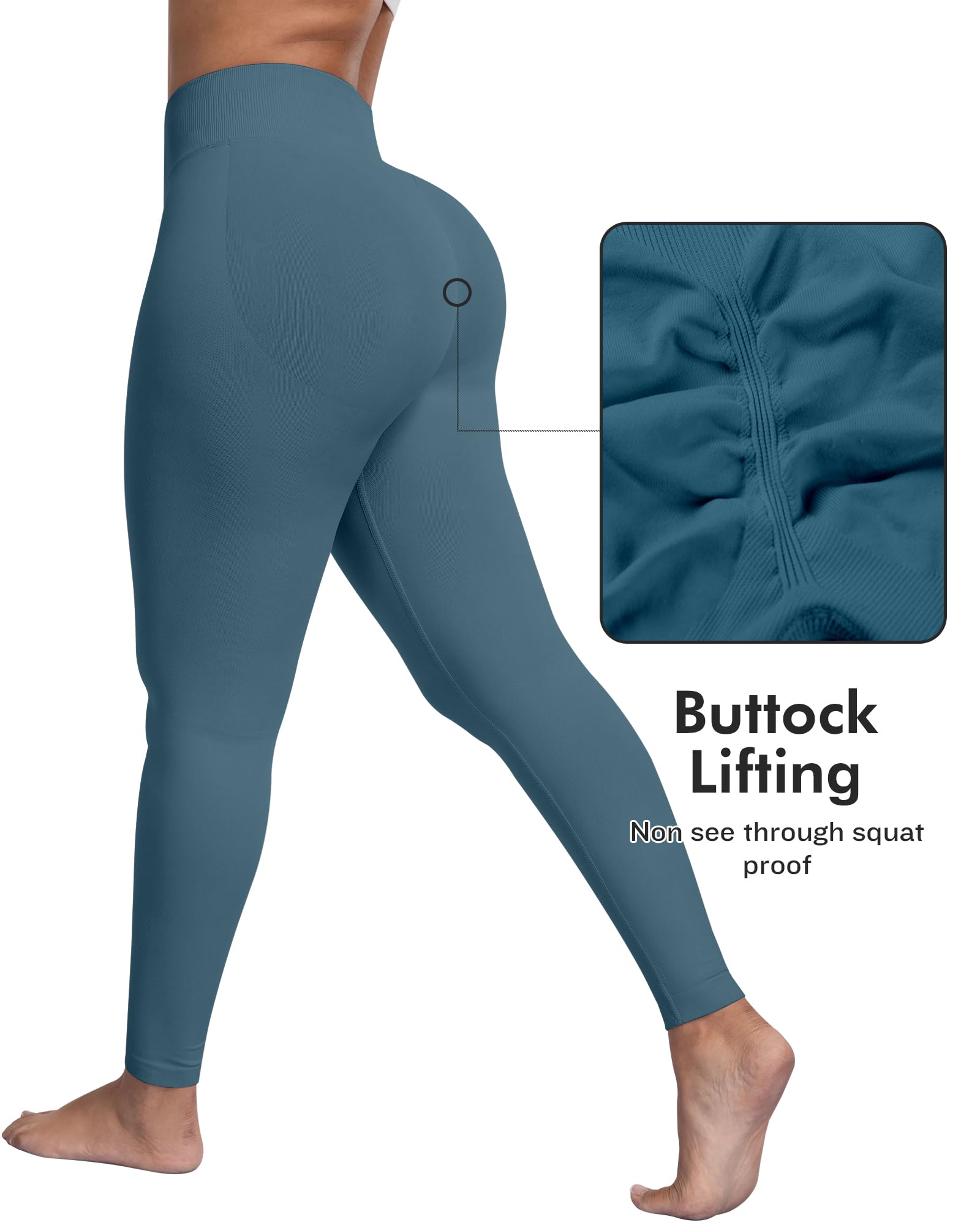ATHVOTAR Workout Gym Leggings Women, High Waisted Seamless Butt Lifting Scrunch Butt Sports Leggings