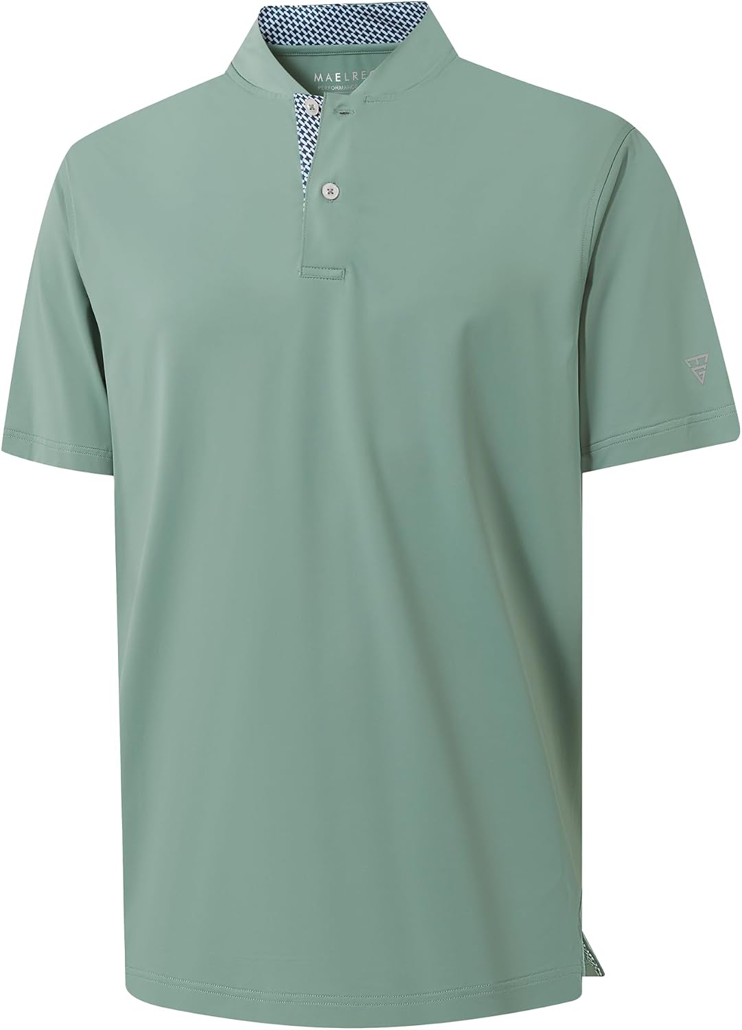 M MAELREG Mens Golf Shirts Collarless Performance Dry Fit Moisture Wicking Casual Solid Short Sleeve Henley Shirts for Men