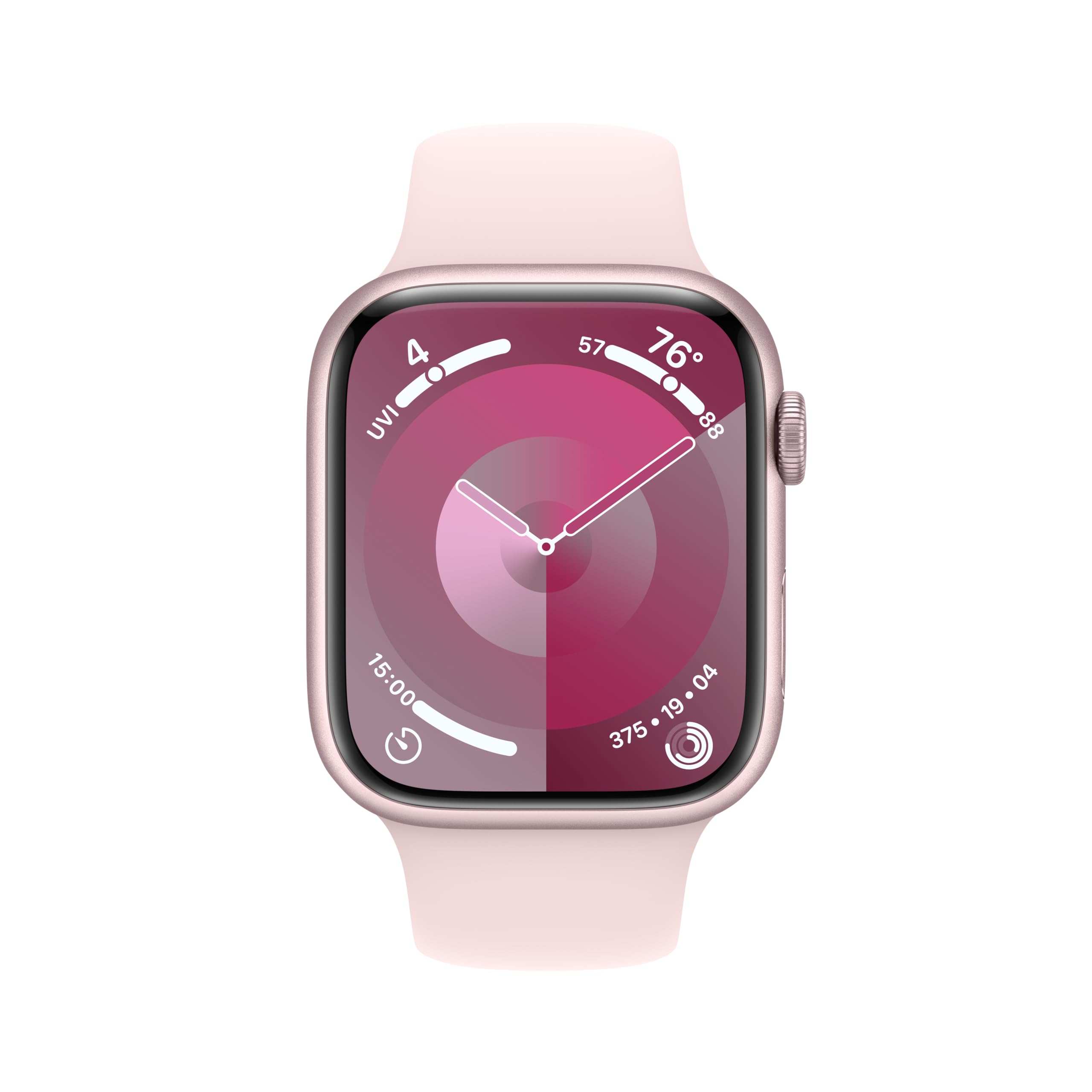 Apple Watch Series 9 [GPS, 45mm] - Starlight Aluminum Case with Starlight Sport Band, S/M (Renewed)