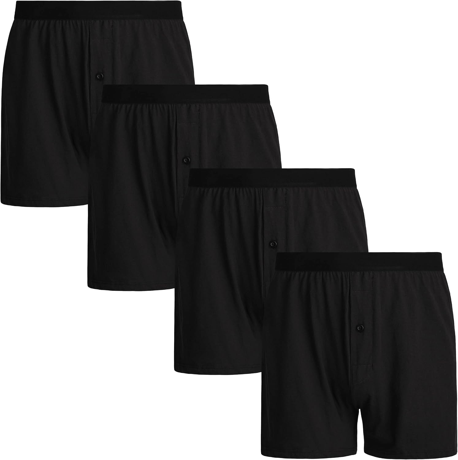 INNERSY Men's Boxer Shorts Loose Fit Soft Cotton Boxers for Men 4 Pack