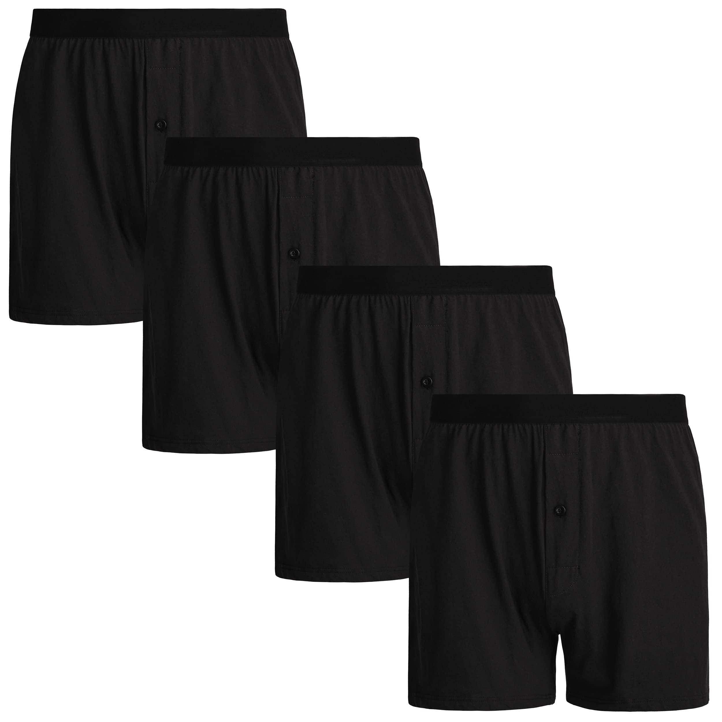 INNERSY Men's Boxer Shorts Loose Fit Soft Cotton Boxers for Men 4 Pack
