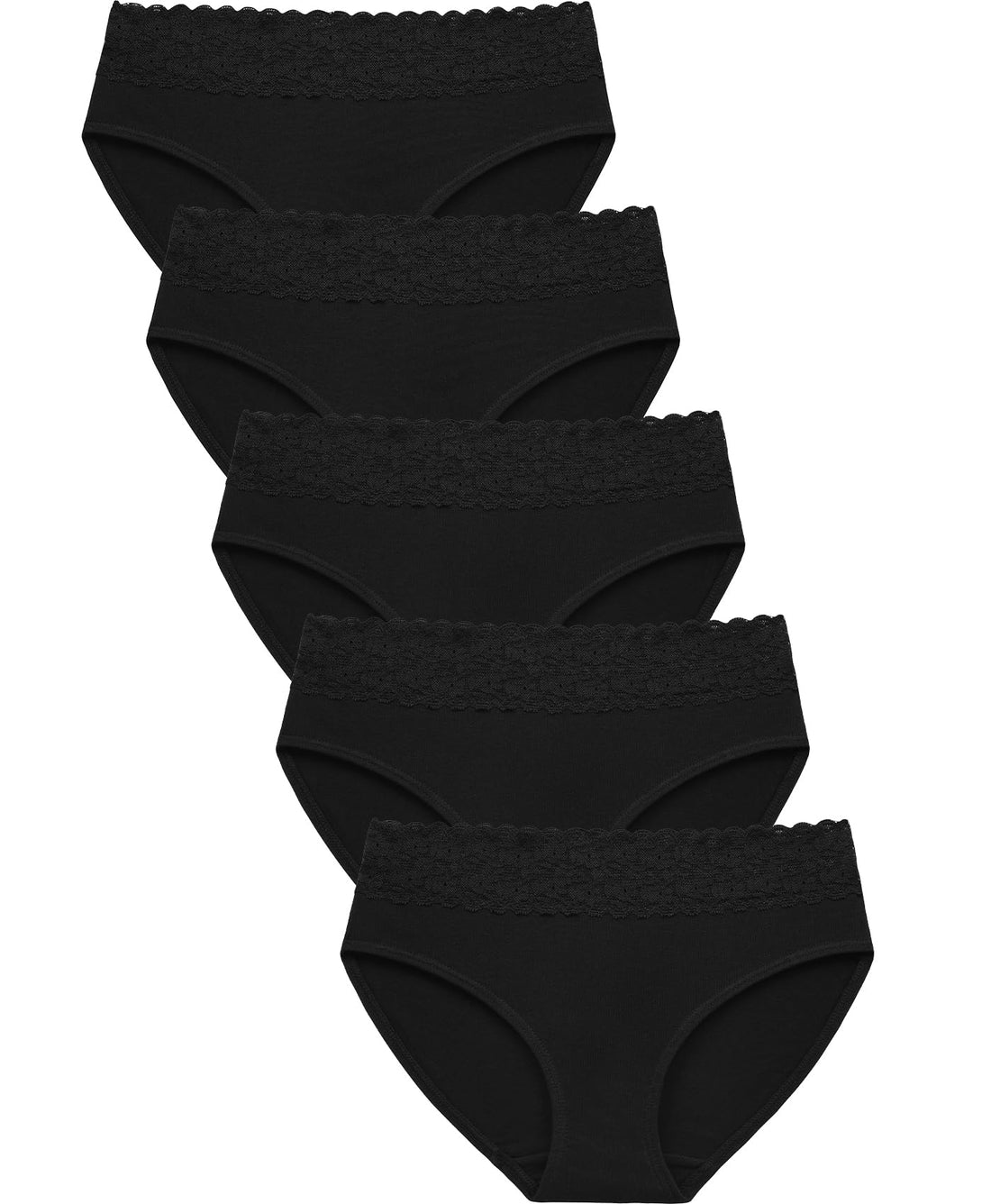 Wealurre Cotton Panties for Women Bikini Underwear Hipster Underpants Lace Briefs Pack