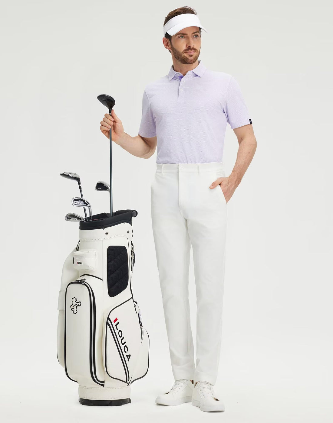 M MAELREG Mens Golf Shirts Short Sleeve Performance Moisture Wicking Dry Fit Collared Jacquard Polo Shirts for Men