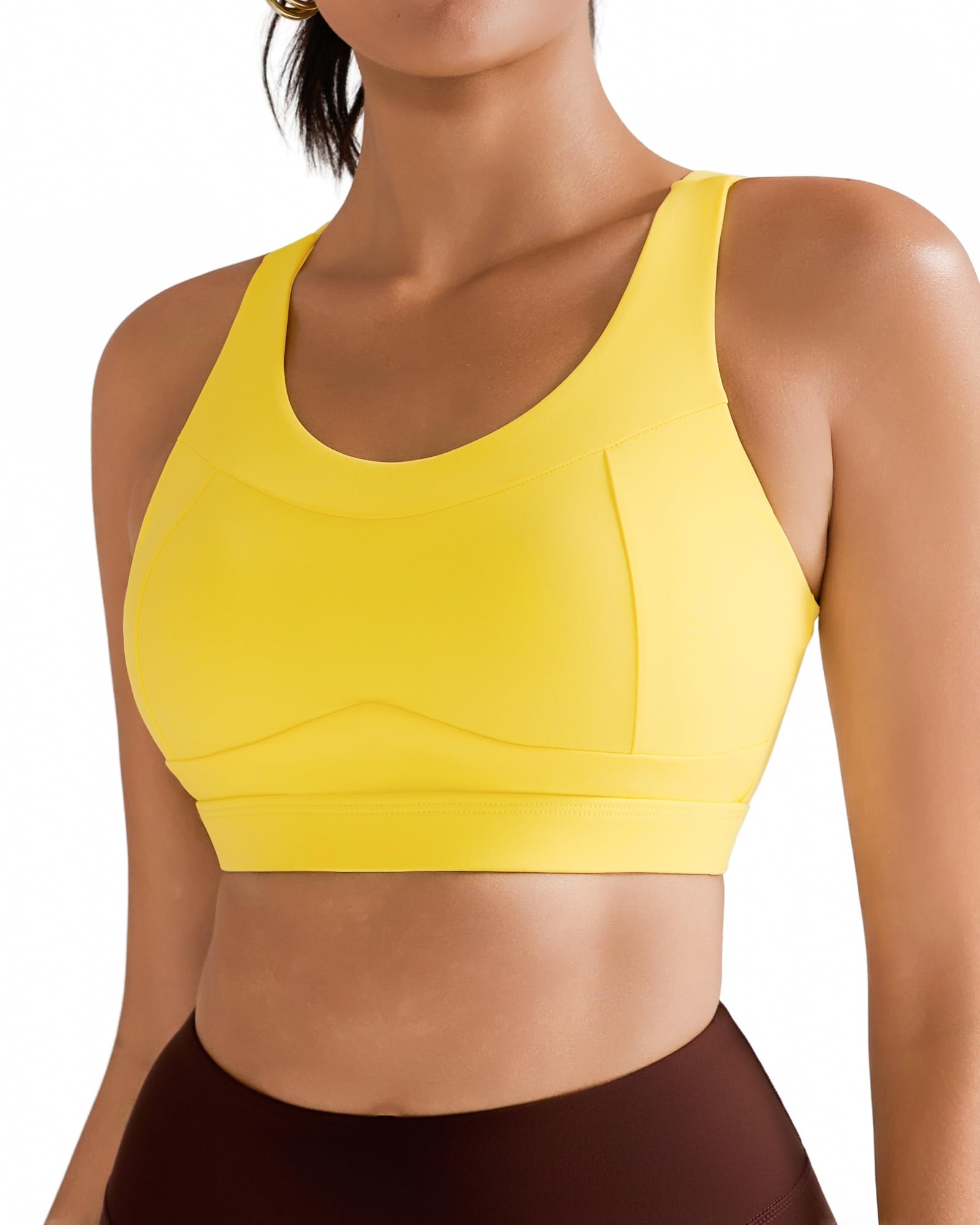 RUNNING GIRL High Impact Sports Bras for Women,Racerback Running Bra Workout Crop Tank Tops Longline Sports Bra Push up