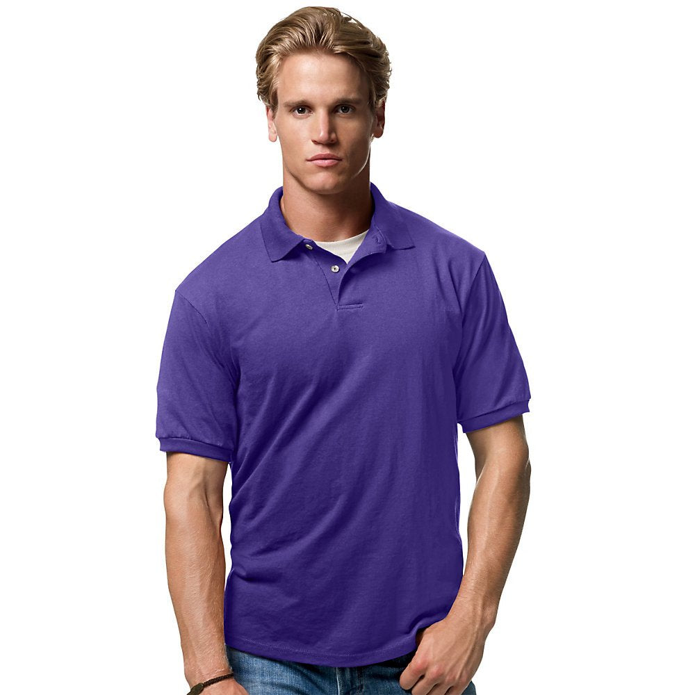 Hanes EcoSmart Men's Polo Shirt, Cotton Jersey