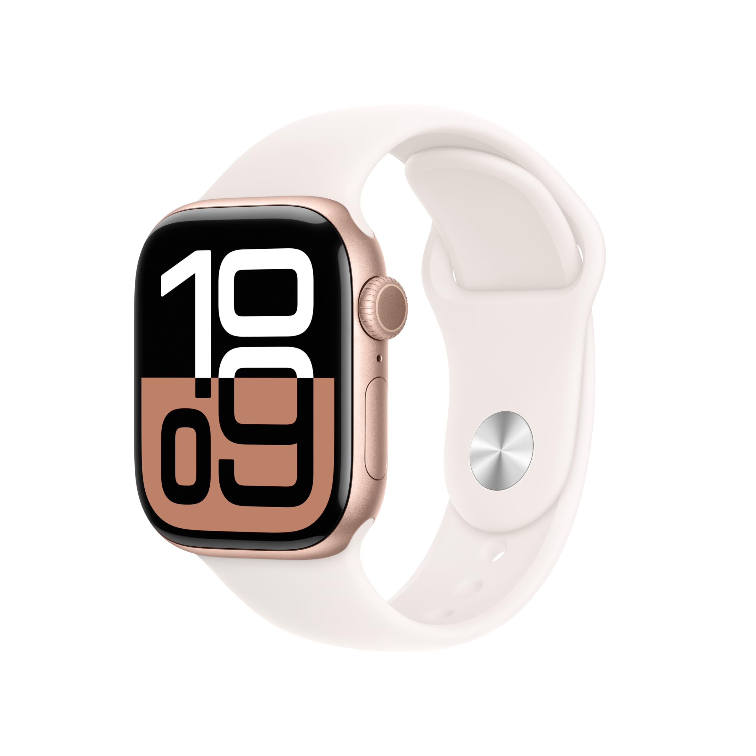 Apple Watch Series 10 [GPS 42mm case] Smartwatch with Silver Aluminum Case with Blue Cloud Sport Loop. Fitness Tracker, ECG App, Always-On Retina Display, Carbon Neutral