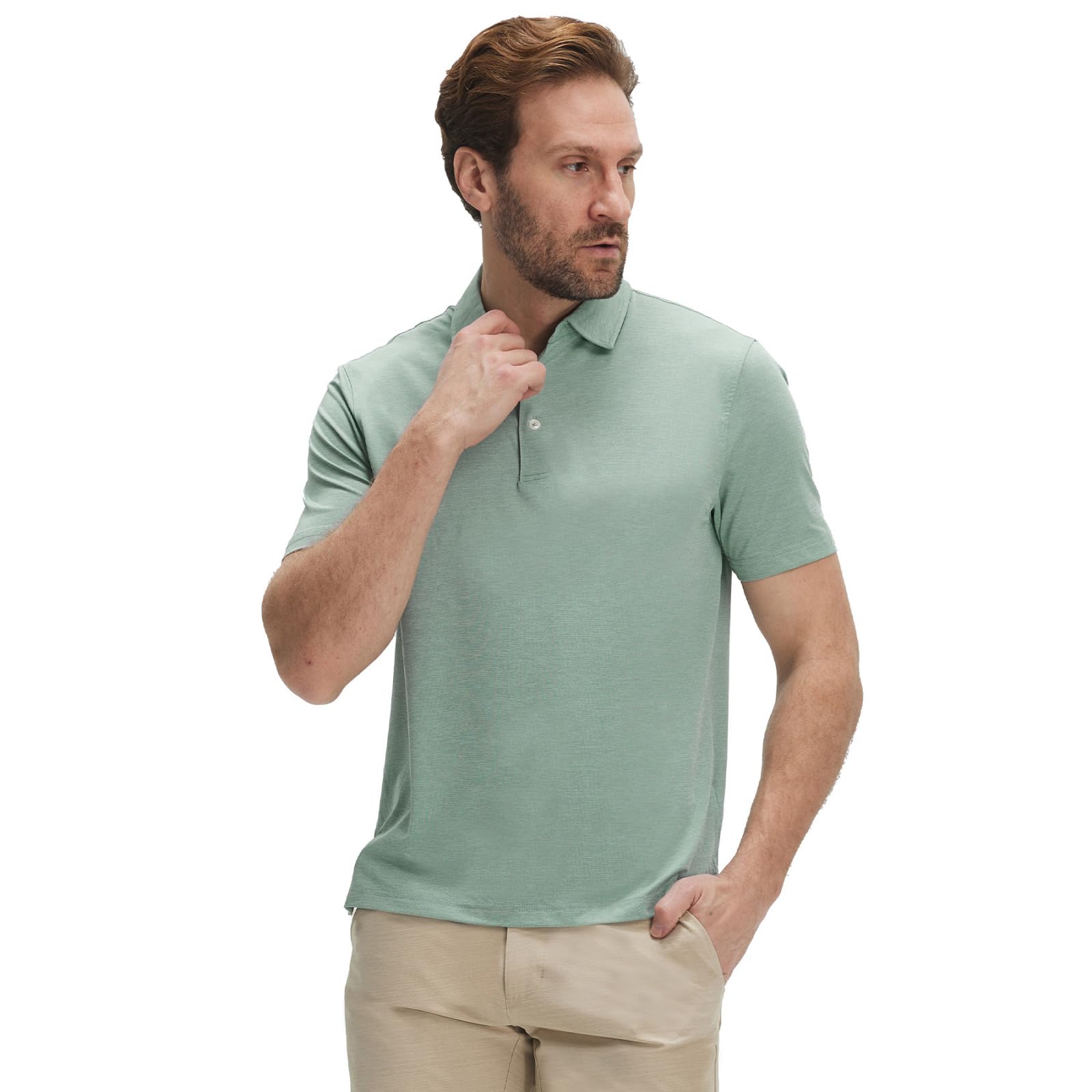 M MAELREG Men‘s Golf Shirts Short Sleeve Ultra-Light Soft Performance Quick Dry Athletic with UPF 30+ Polo Shirts for Men
