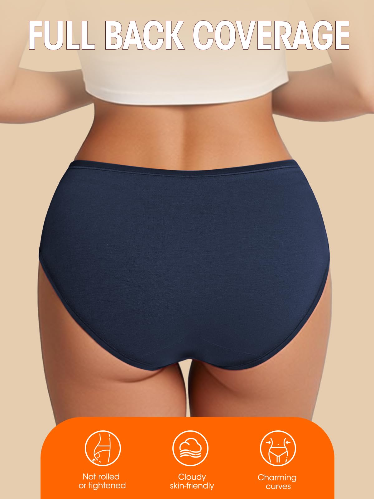 Cotton Hipster Panties Women: 6-Pack Soft Full Coverage Mid Rise Underwear for Everyday Comfort