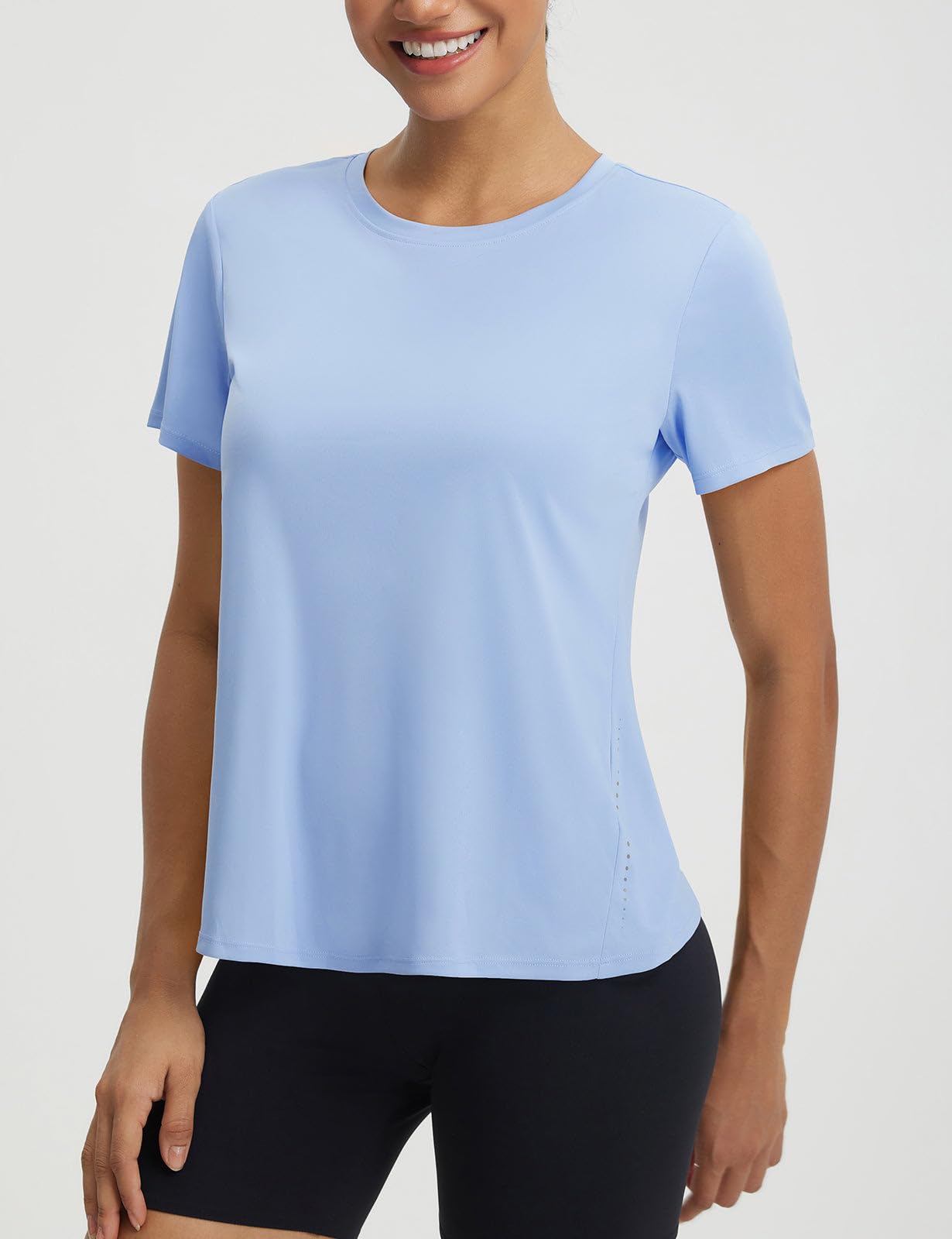 baleaf Women's Athletic Tops Short Sleeve Workout Shirts | Quick Dry, Moisture-wicking, Breathable, Lightweight, Stretchy, Sun Protection, Crew Neck, for Running, Gym, Tennis, Yoga