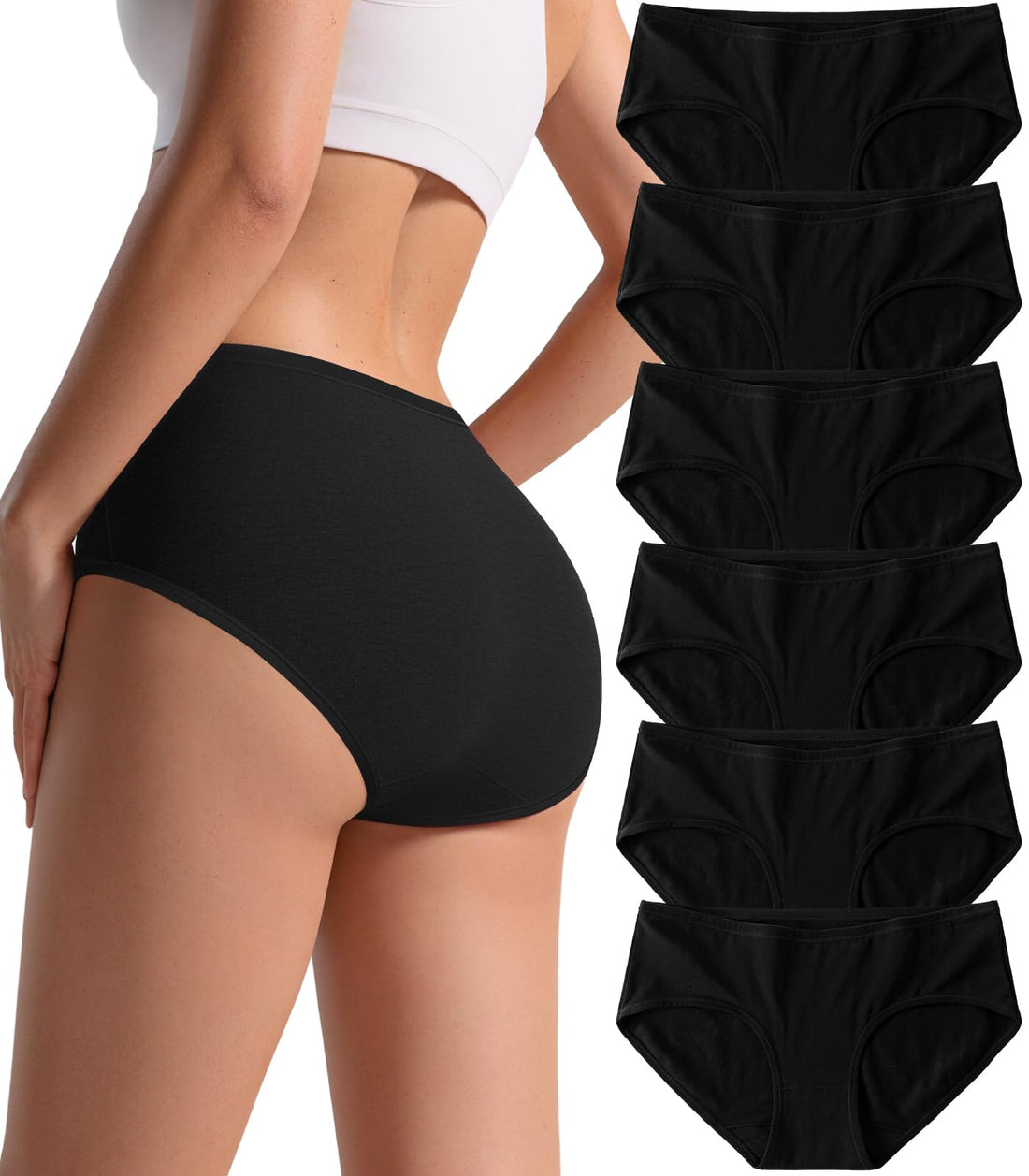 Cotton Hipster Panties Women: 6-Pack Soft Full Coverage Mid Rise Underwear for Everyday Comfort