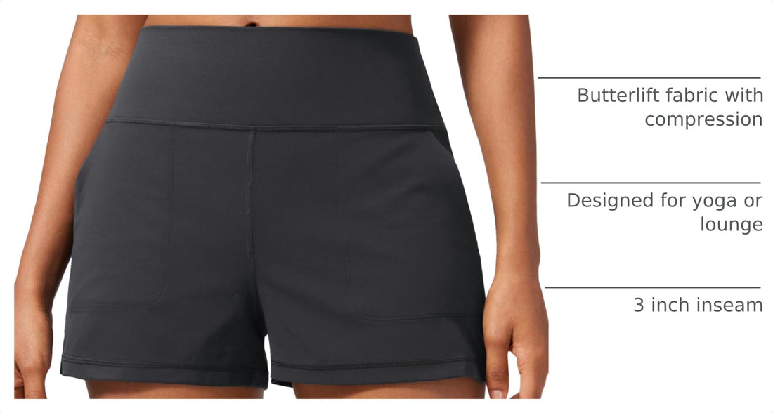 CRZ YOGA Butterlift Linerless Shorts 3" | High Waisted, Buttery Soft, Comfy, Yoga, Casual, Pockets, for Women