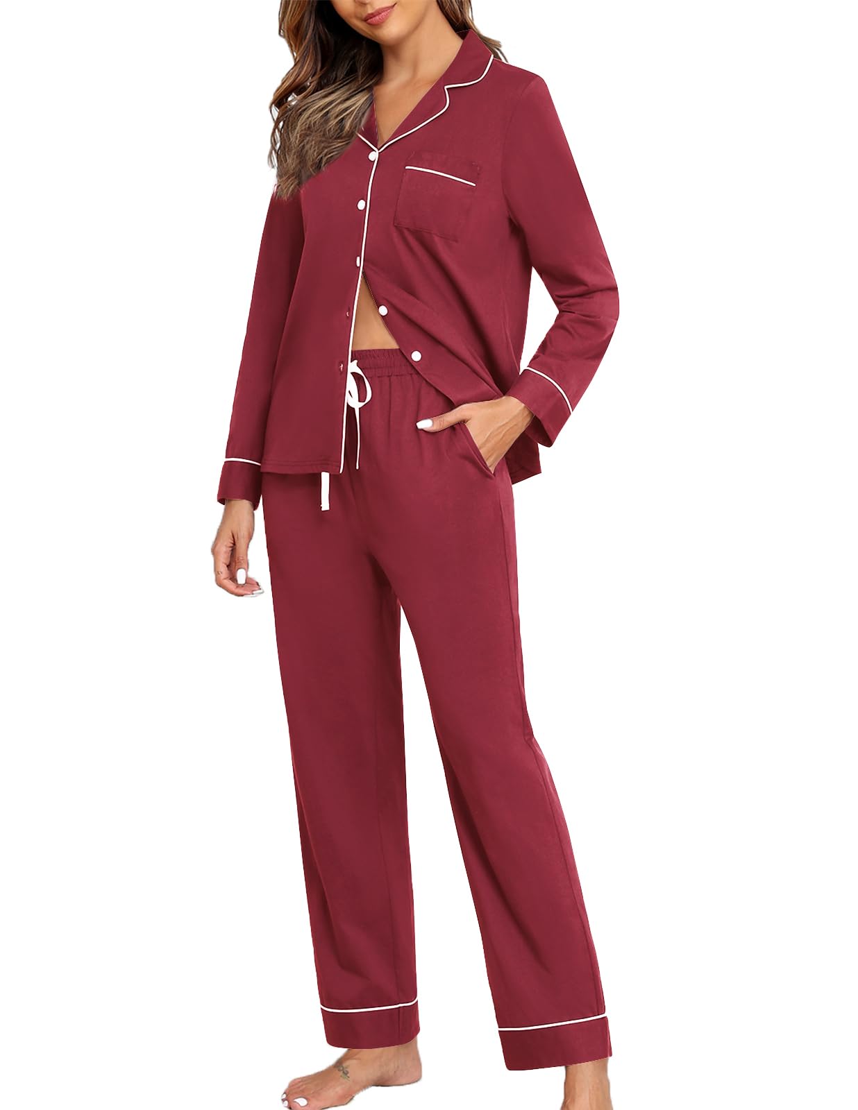 Veseacky Womens Pajamas Sets Lounge Sets for Women with Pockets for Home and Pajama Parties Suitable for all Seasons
