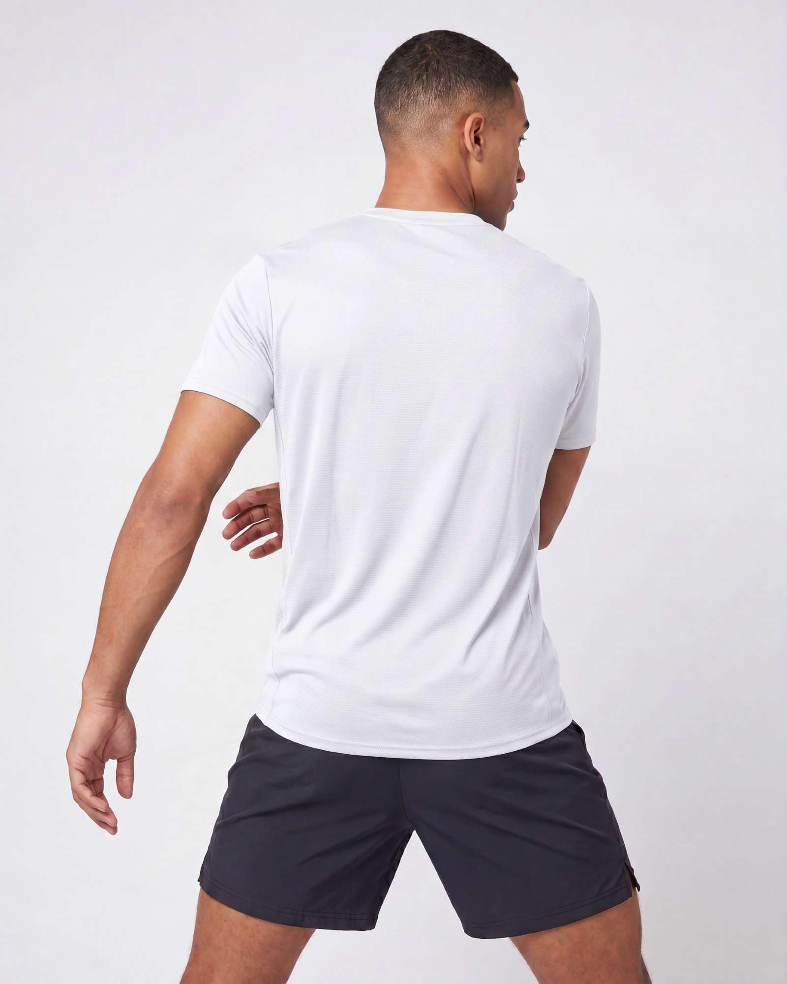 5 Pack Men's Dry Fit Short Sleeve Crew T Shirts Gym Tees Athletic Workout | Breeze Tech, Cooling Moisture Wicking Breathable, Soft Casual Workout, Running Hiking Exercise Soccer