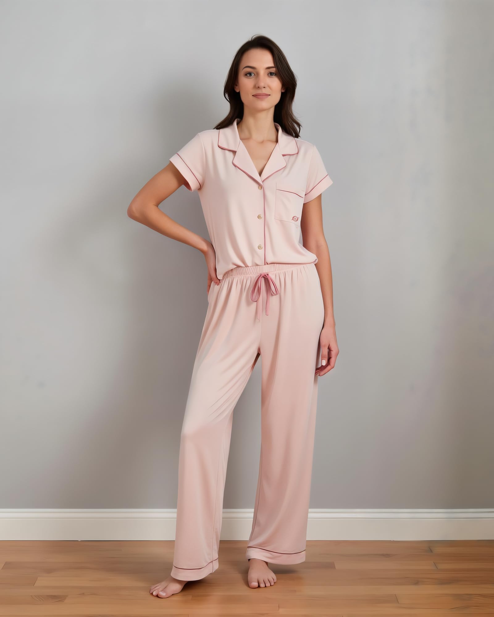 BORN Pajamas for Women Set Button Down