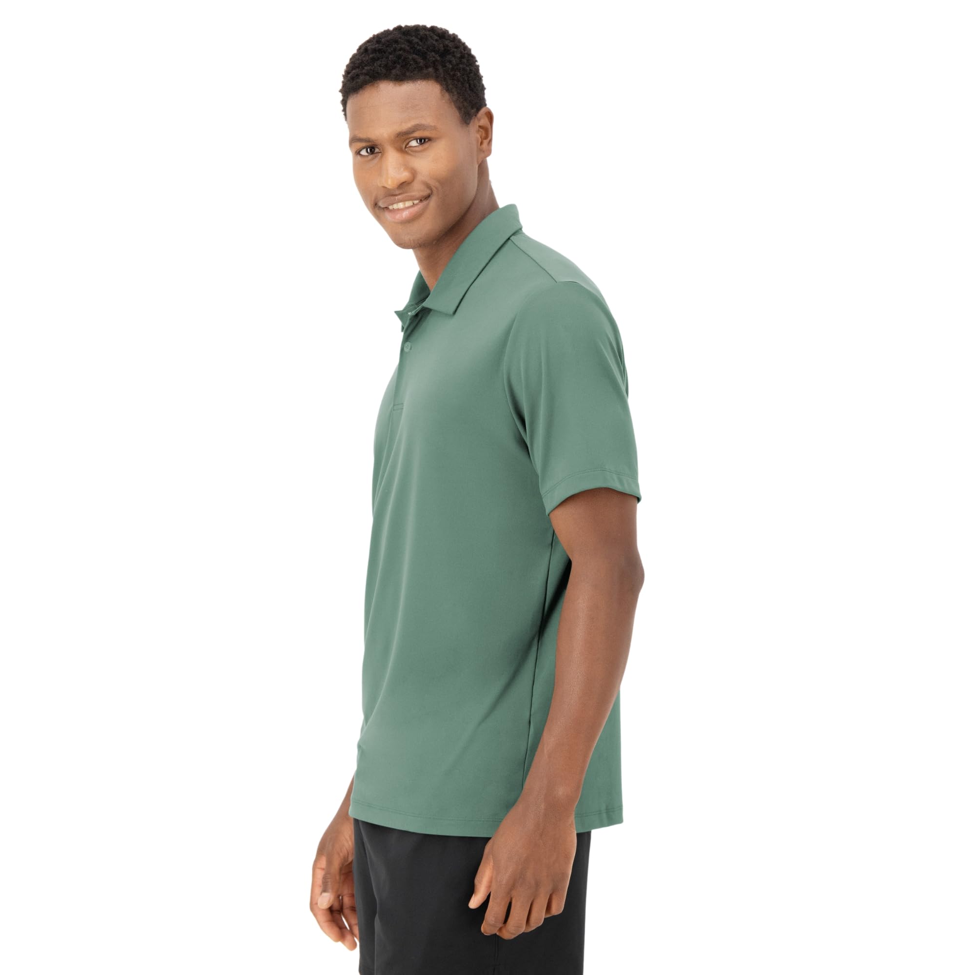 Hanes Men's Moves Performance Polo, Short Sleeve Polo Shirt for Men, Moisture-Wicking