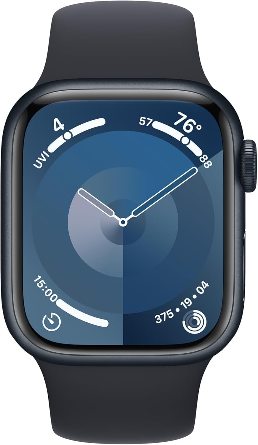 Apple Watch Series 9 (GPS + Cellular 45mm) Midnight Aluminum Case with Midnight Sport Band M/L (Renewed)