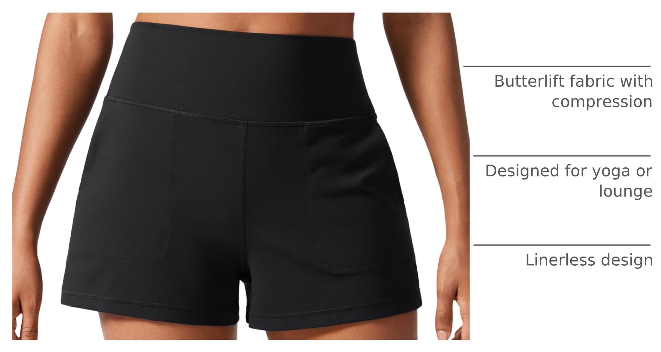 CRZ YOGA Butterlift Linerless Shorts 3" | High Waisted, Buttery Soft, Comfy, Yoga, Casual, Pockets, for Women