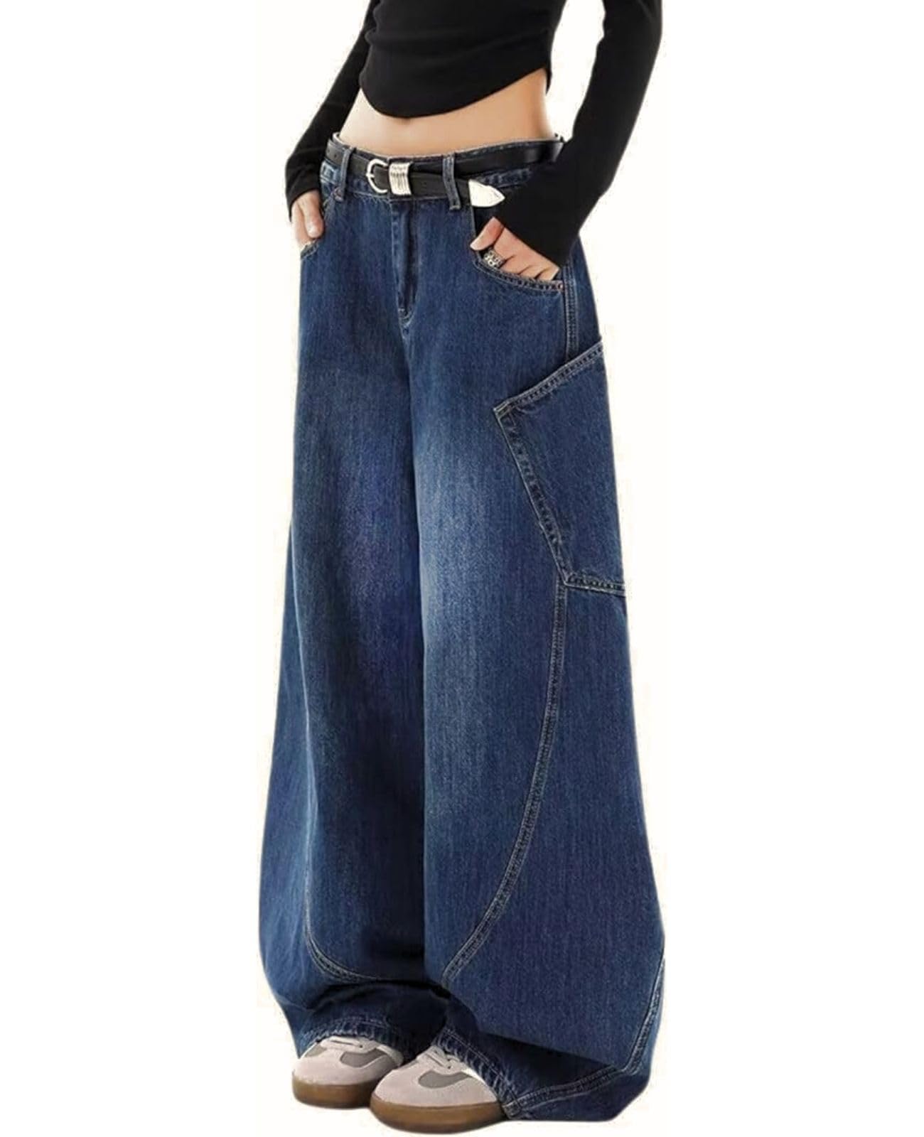 Baggy Jeans for Woman Men High Waisted Barrel Leg Jeans Casual Loose Denim Pants Streetwear Clothes