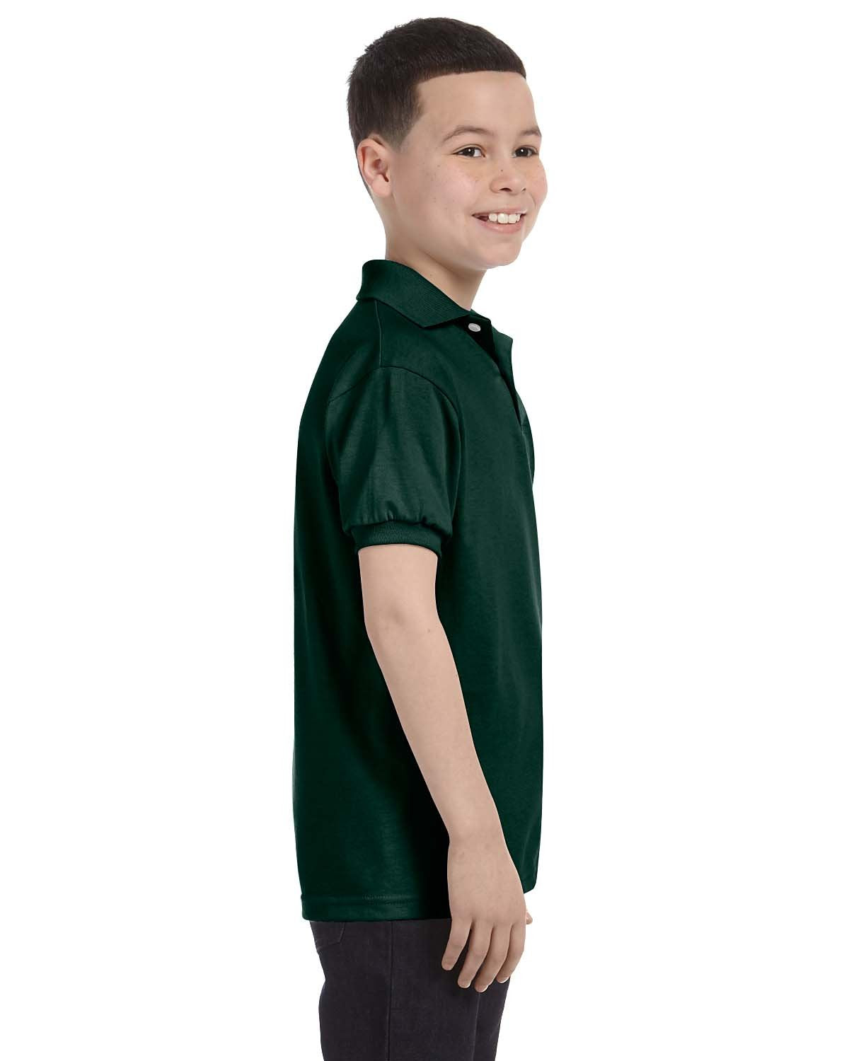 Hanes Boys' Short Sleeve Eco Smart Jersey Polo