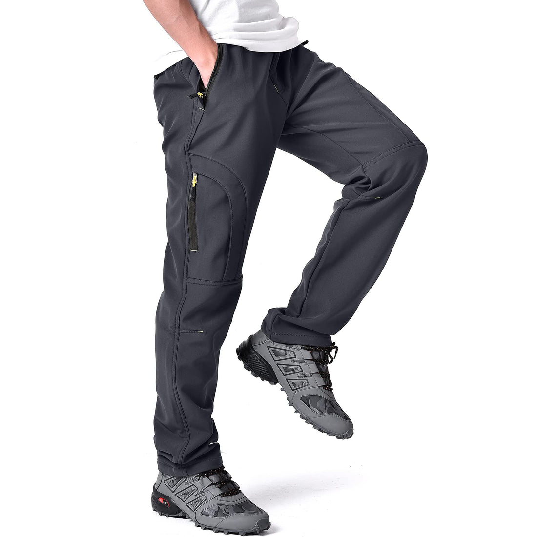 Toomett Men's hiking Snow Pants Skiing Winter Insulated Fleece lined Outdoor Water Repellent camping,walking,fishing