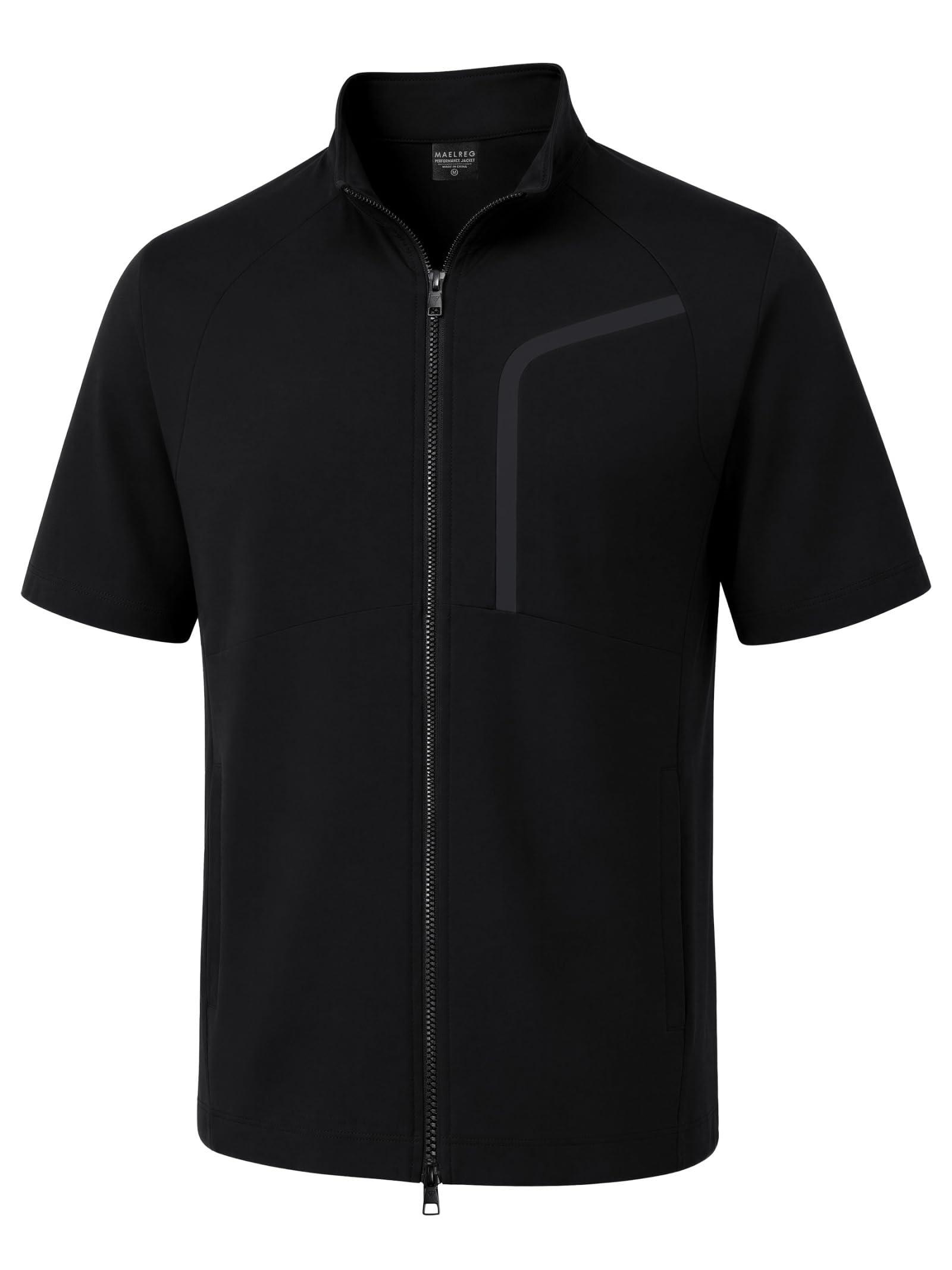 M MAELREG Short Sleeve Golf Jackets for Men with Full Zipper Lightweight UPF50+ Hiking Vests For Men with Button Pockets