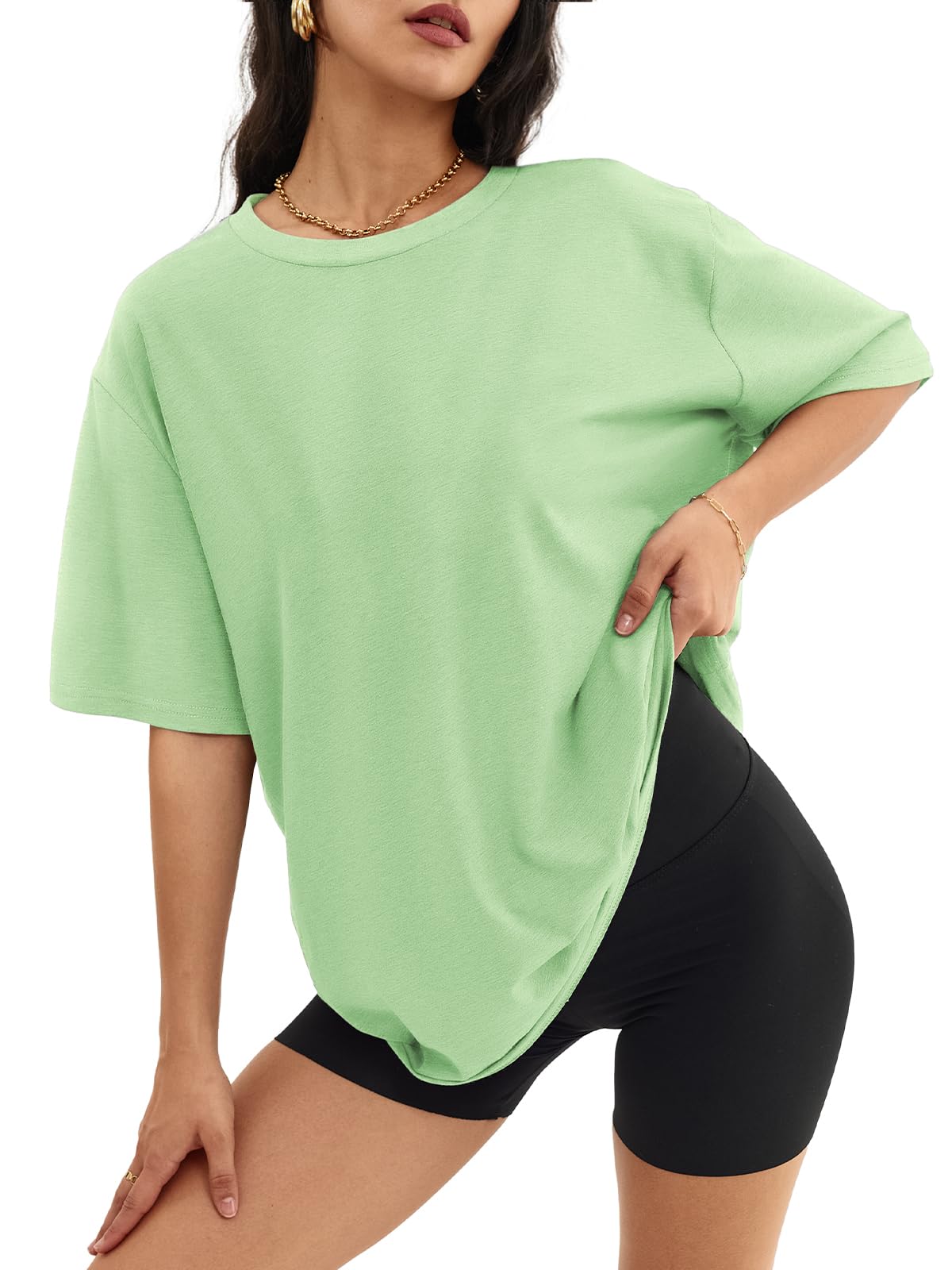 ATHMILE Womens Oversized T Shirts Casual Tee Workout Tops Gym Clothes Summer Loose Fit Short Sleeve Graphics Basic Y2K 2026