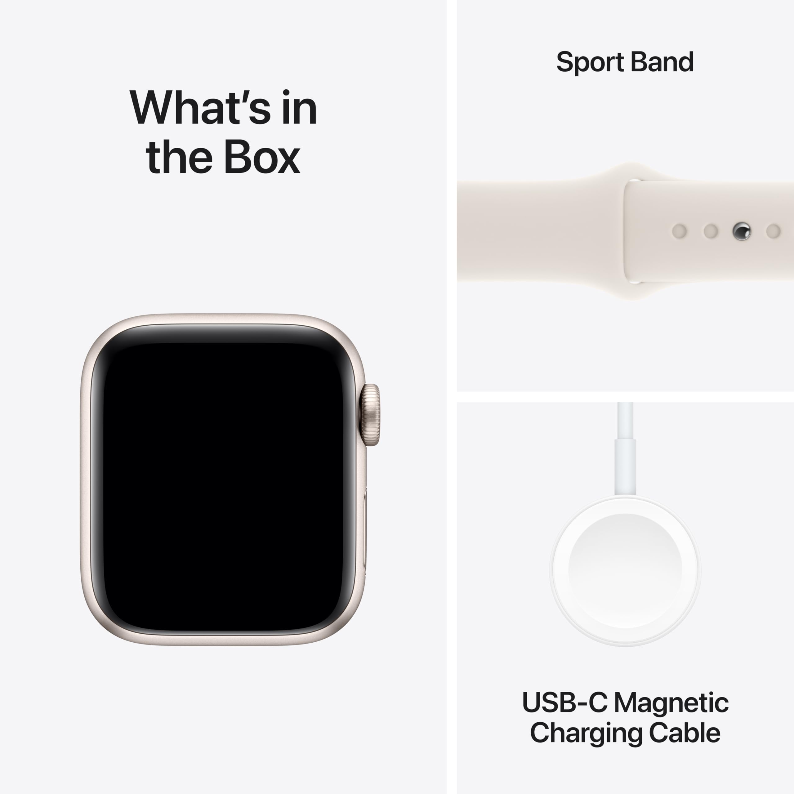 Apple Watch SE (2nd Gen) [GPS 40mm] Smartwatch with Midnight Aluminum Case with Midnight Sport Band S/M. Fitness and Sleep Trackers, Crash Detection, Heart Rate Monitor, Retina Display