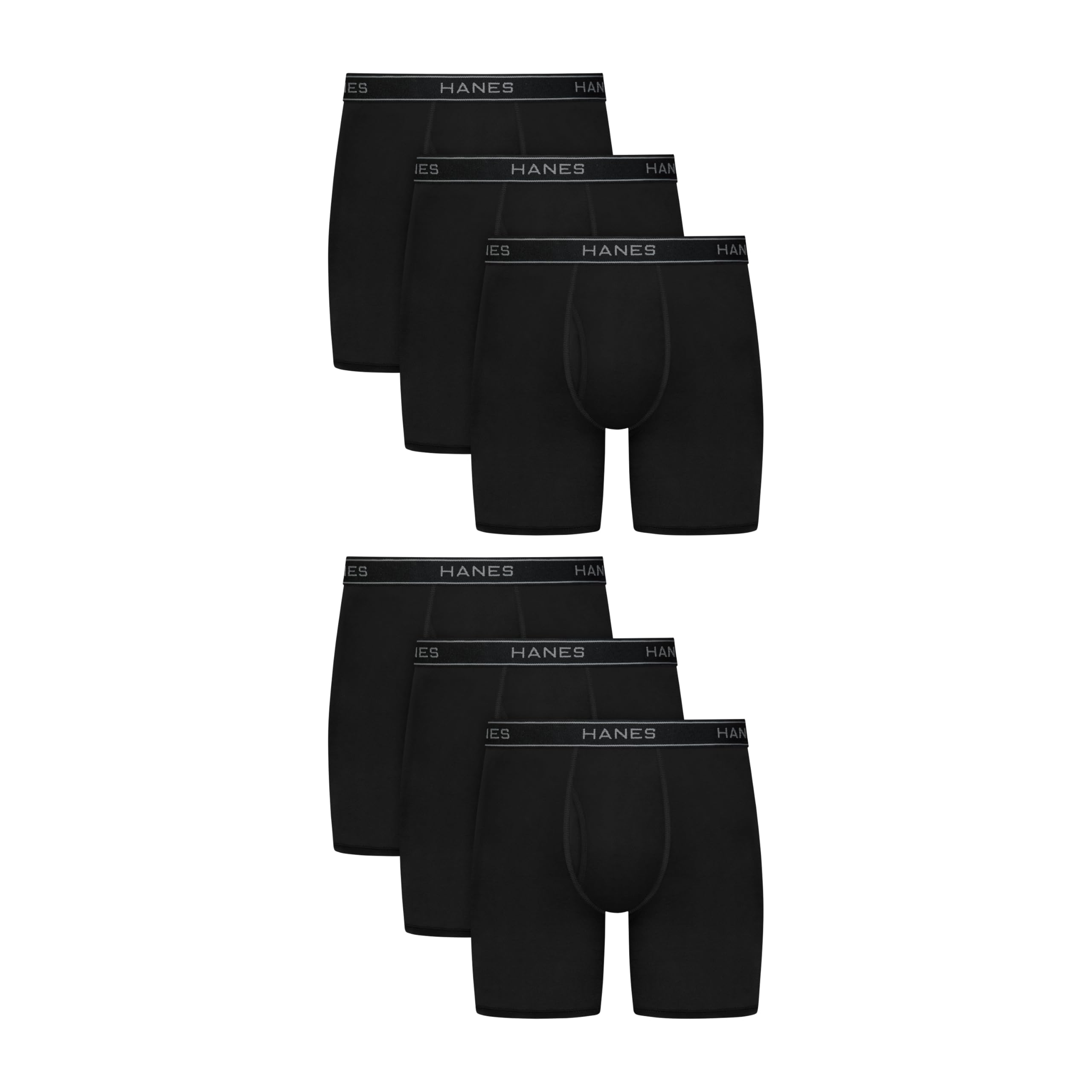 Hanes Men's Underwear Boxer Brief Pack, Performance Stretch Underwear, Moisture-wicking Boxer Briefs for Men, 6-pack