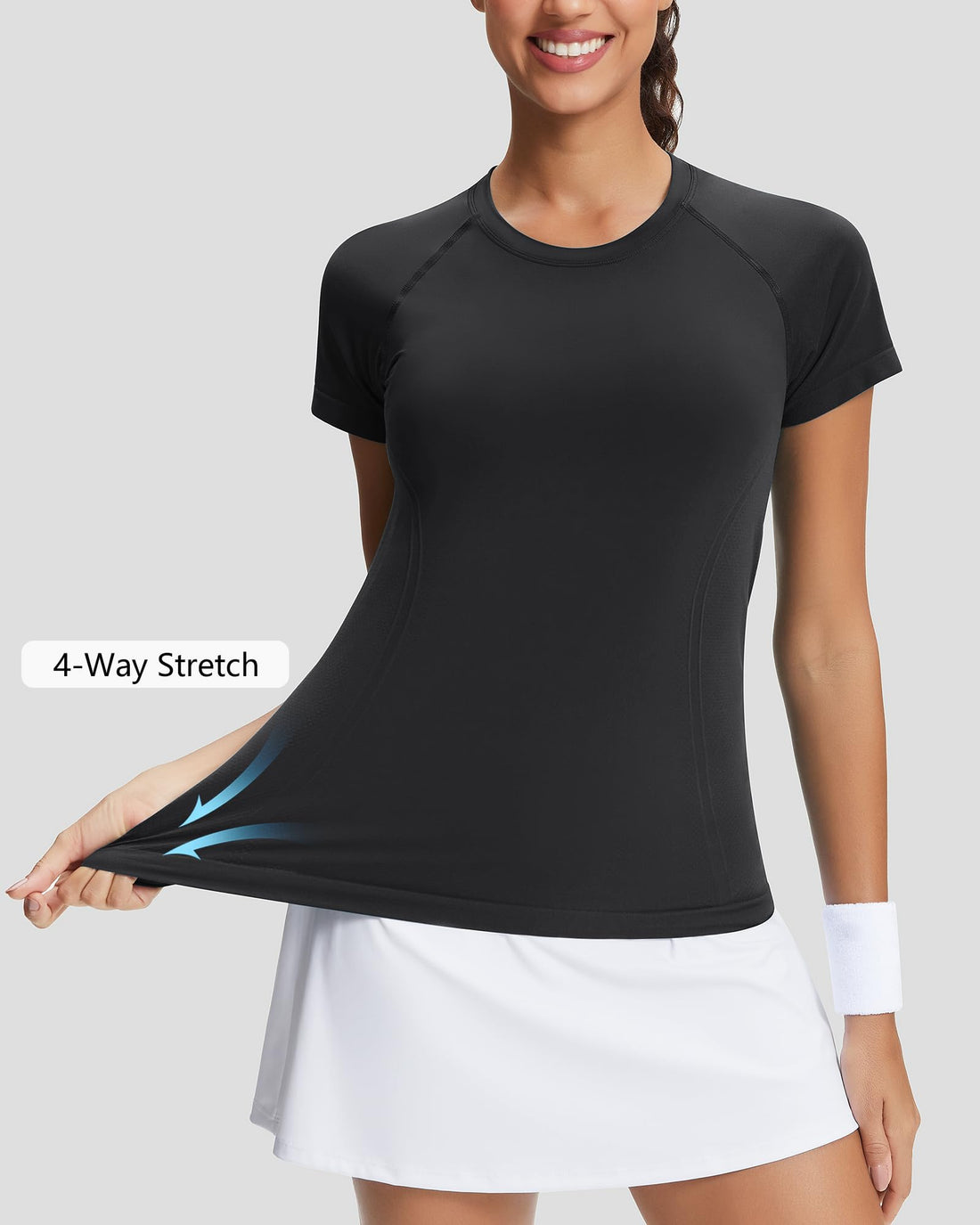 Stelle Womens Workout Tops Short Sleeve Seamless Athletic Shirts Yoga Gym Running T-Shirts
