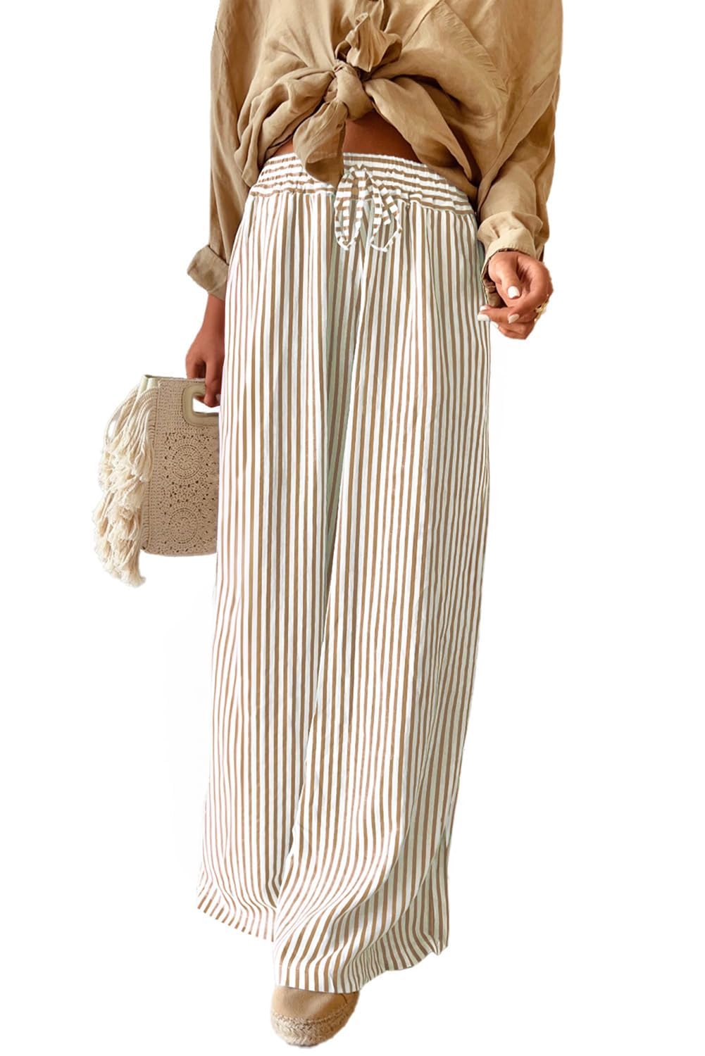 LOMON Striped Gingham Pants Women Summer Fall Pajamas Lounge Boxer Bottoms