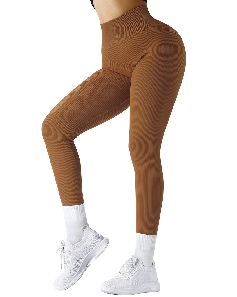 SUUKSESS Women Ribbed Seamless Leggings High Waisted Workout Gym Yoga Pants