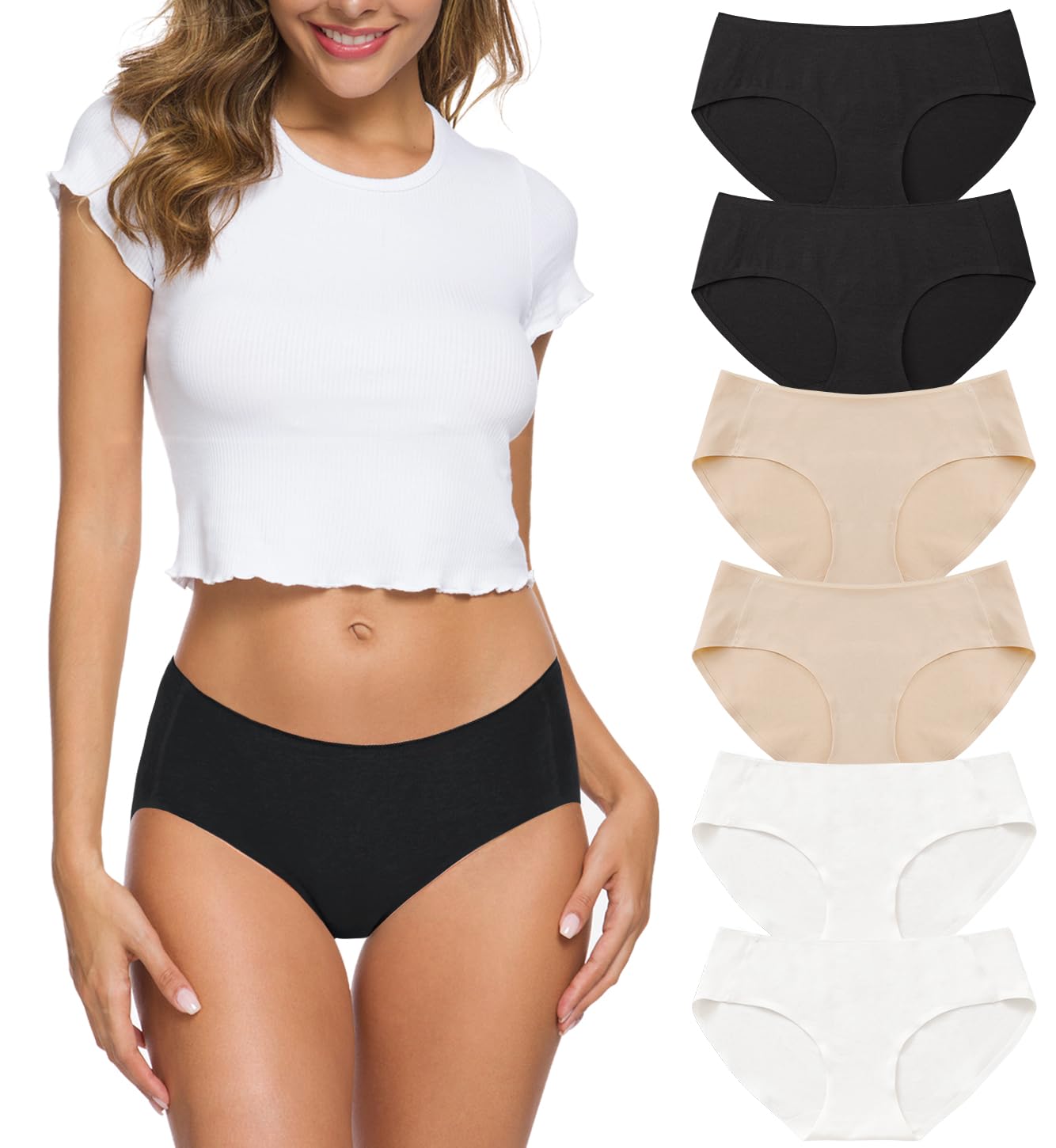 Wealurre Cotton Bikini Women's Breathable Panties Seamless Comfort Underwear